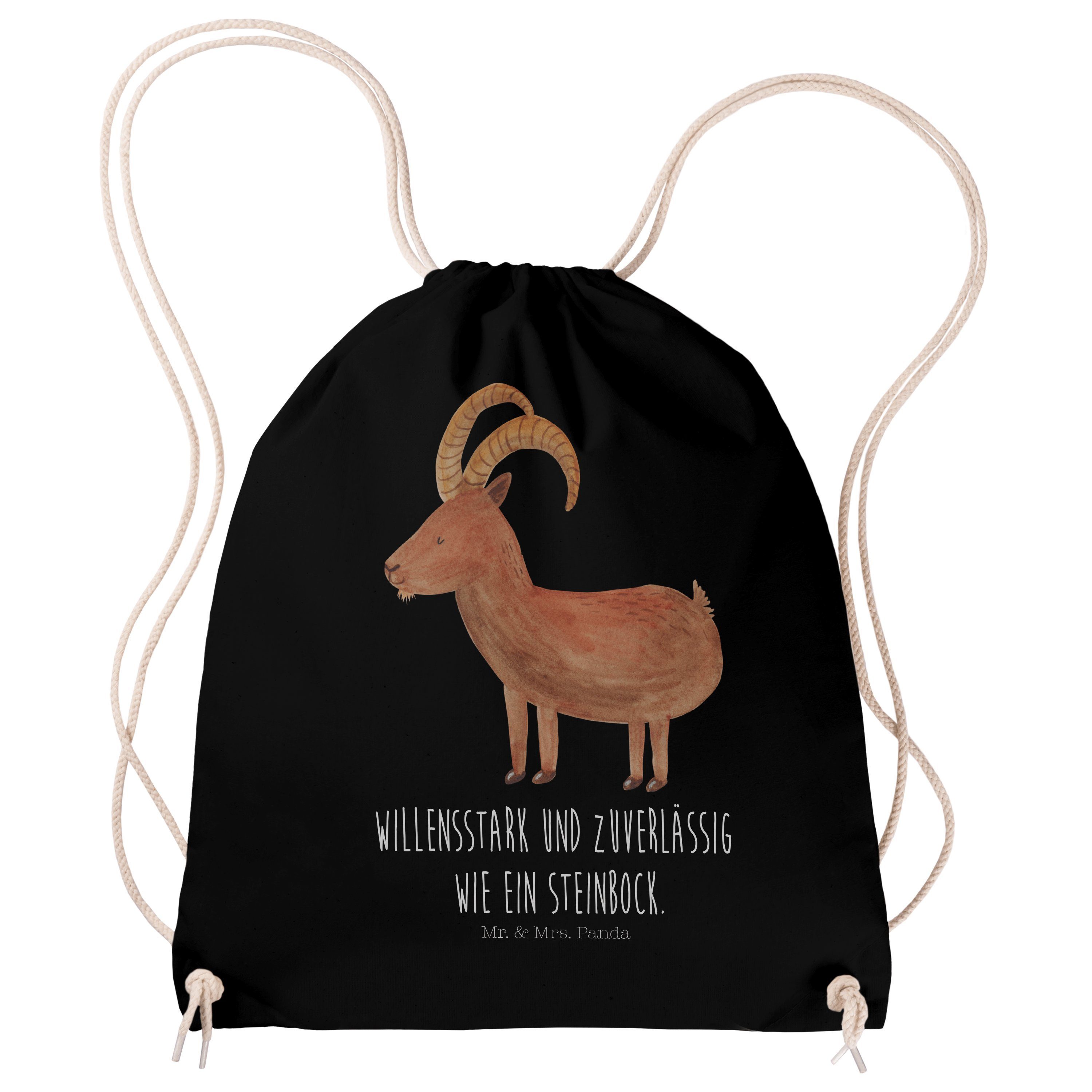 Sporttasche Sternzeichen Steinbock, Stoffbeutel, Schwarz, wander rucksack, gym, B