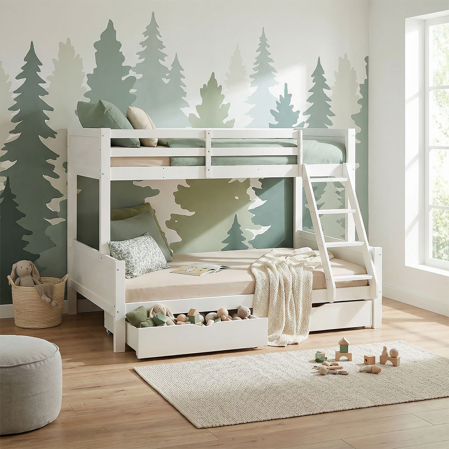 Homestyle4u Etagenbett Kinder 2 140x200 90x200 mit / ohne Matratze Hochbett Geschwisterbett (Komplett-Set mit 2x Lattenrost, 2x Bettkasten, 2 Matratzen mit OEKO-TEX® Standard 100), Rausfallschutz