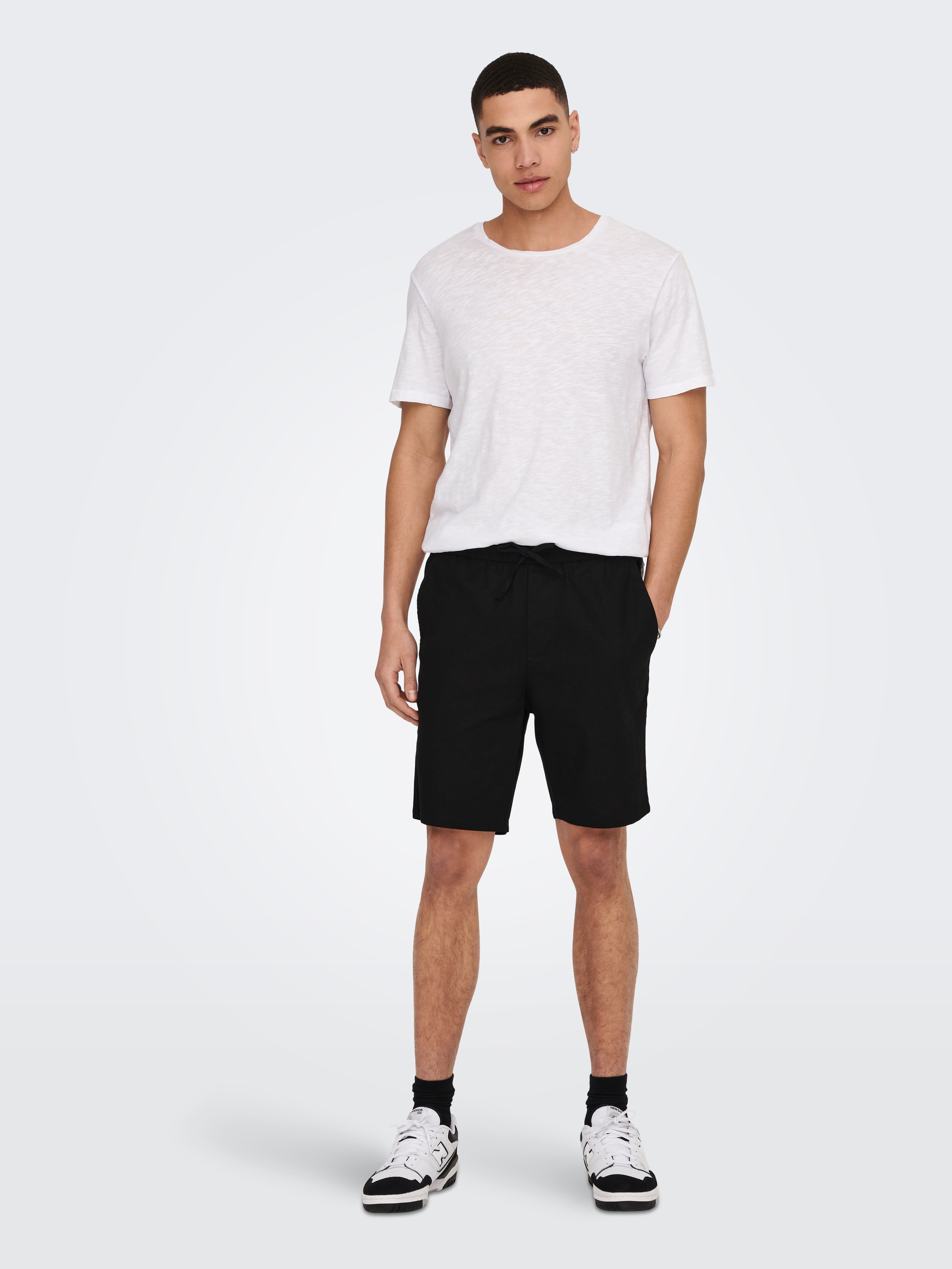 ONLY & SONS Shorts ONSLINUS 0007 COT LIN SHORTS NOOS Baumwolle mit Leinen, normal geschnitten