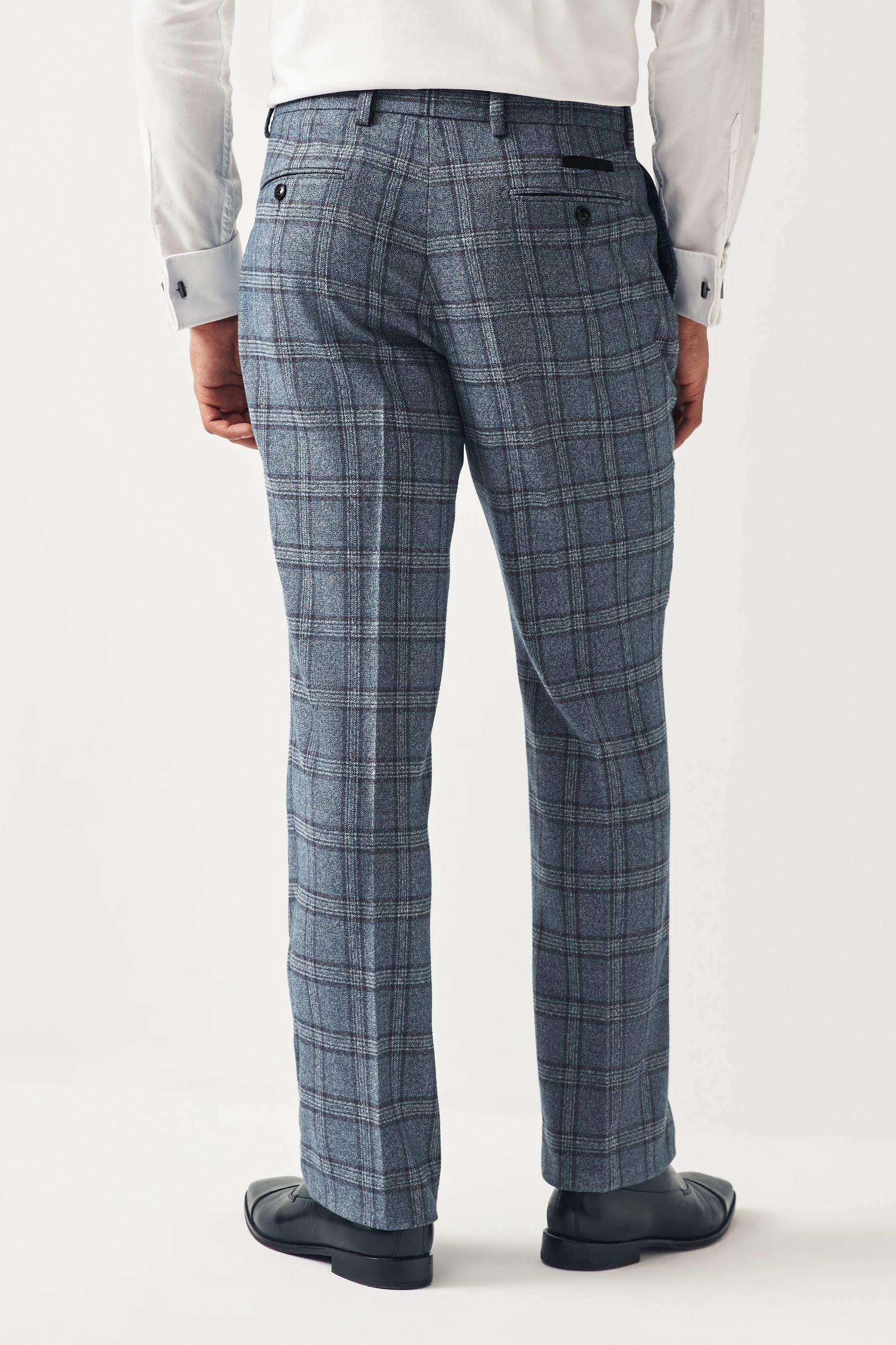 Next Anzughose Regular-Fit-Anzughose mit kleinem Karomuster günstig online kaufen