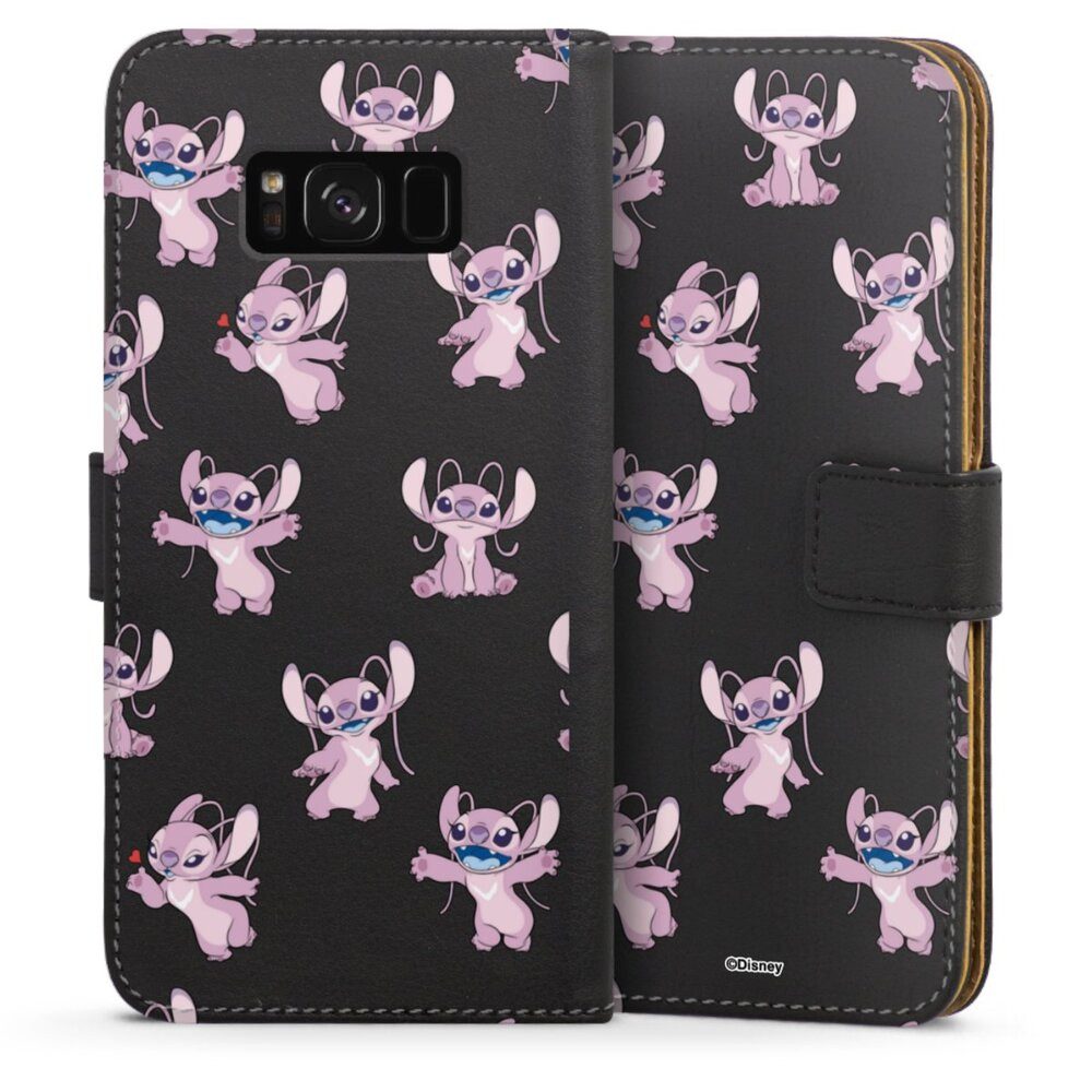 DeinDesign Handyhülle Lilo & Stitch Engel Disney Angel Faces Pattern Transparent, Samsung Galaxy S8 Plus Hülle Flip Case Klapphülle Handytasche Leder