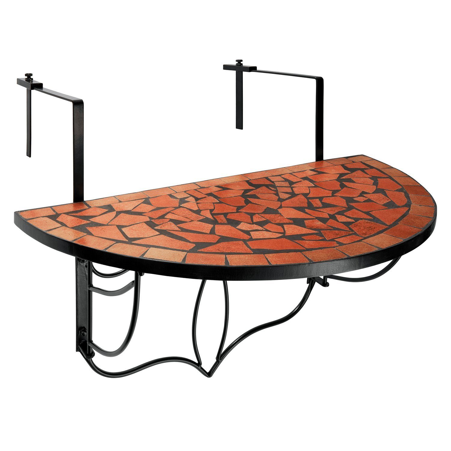 Balkonhängetisch Halbrunder Balkonhängetisch 76 x 38 cm