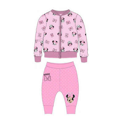 Disney Baby Trainingsanzug Minnie Maus Baby- Trainingsanzug für Mädchen - Hose & Jacke bis Gr. 92 (Set, 2-tlg), Trainingsanzug für Babys, bestehend aus Hose und Jacke
