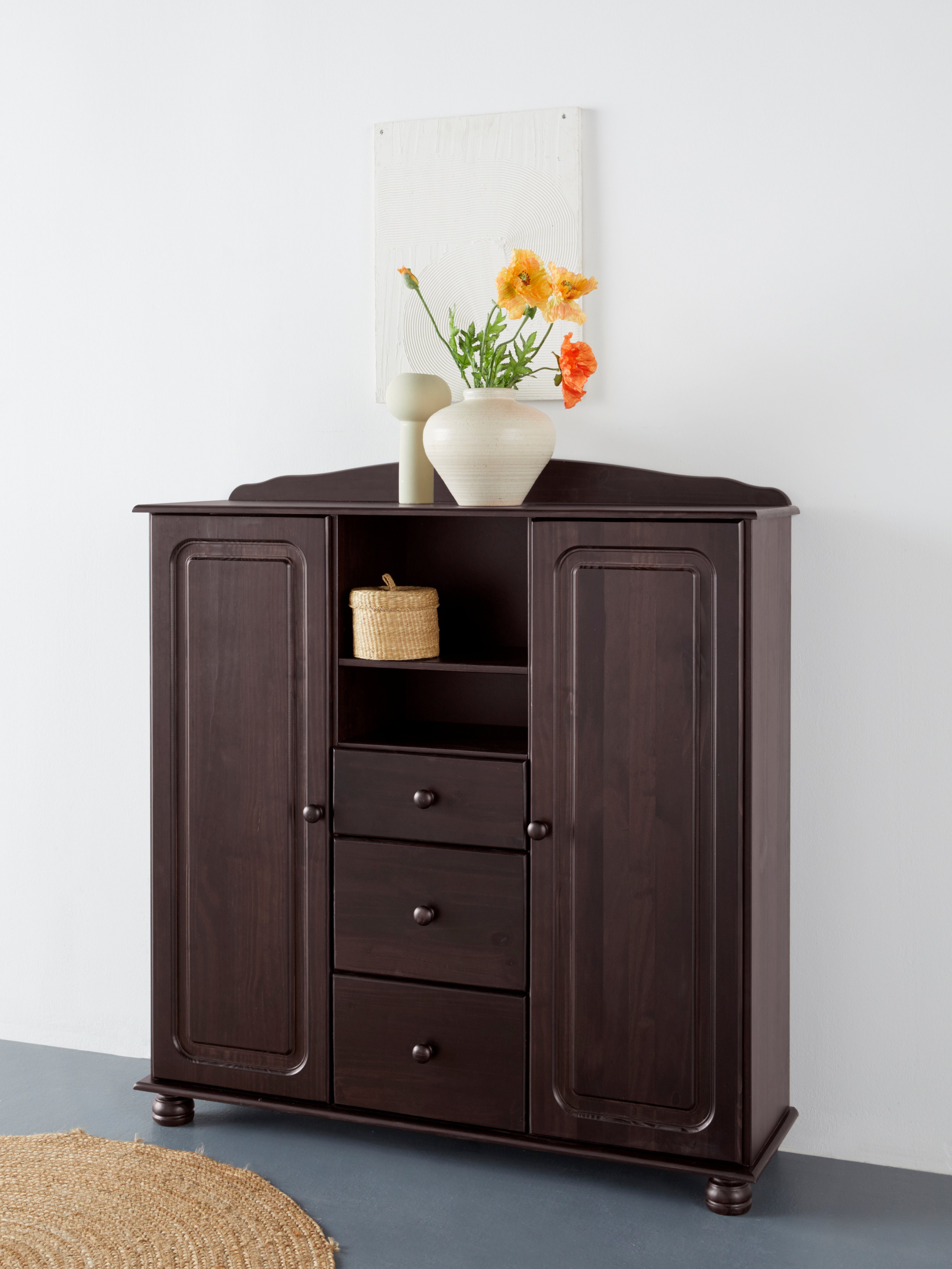 OTTO home Highboard Mette, Stauraumschrank mit 3 Schubladen und verstellbaren Einlegeböden