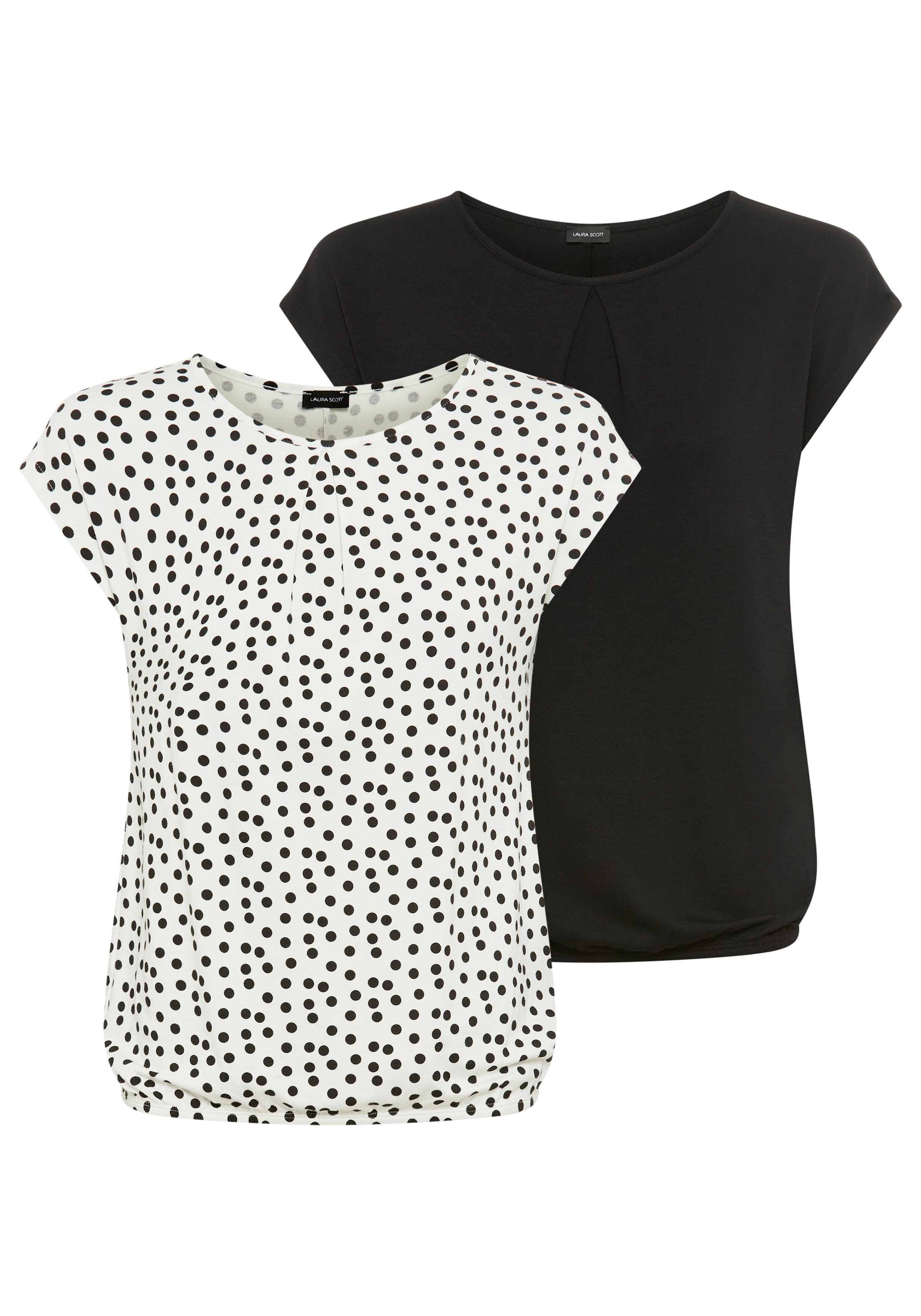 Laura Scott Print-Shirt (Packung, 2-tlg) figurbetonte Passform, mit Rundhalsausschnitt, im 2er-Pack. € 34,99, (€ 34,99 pro 1 Stk).