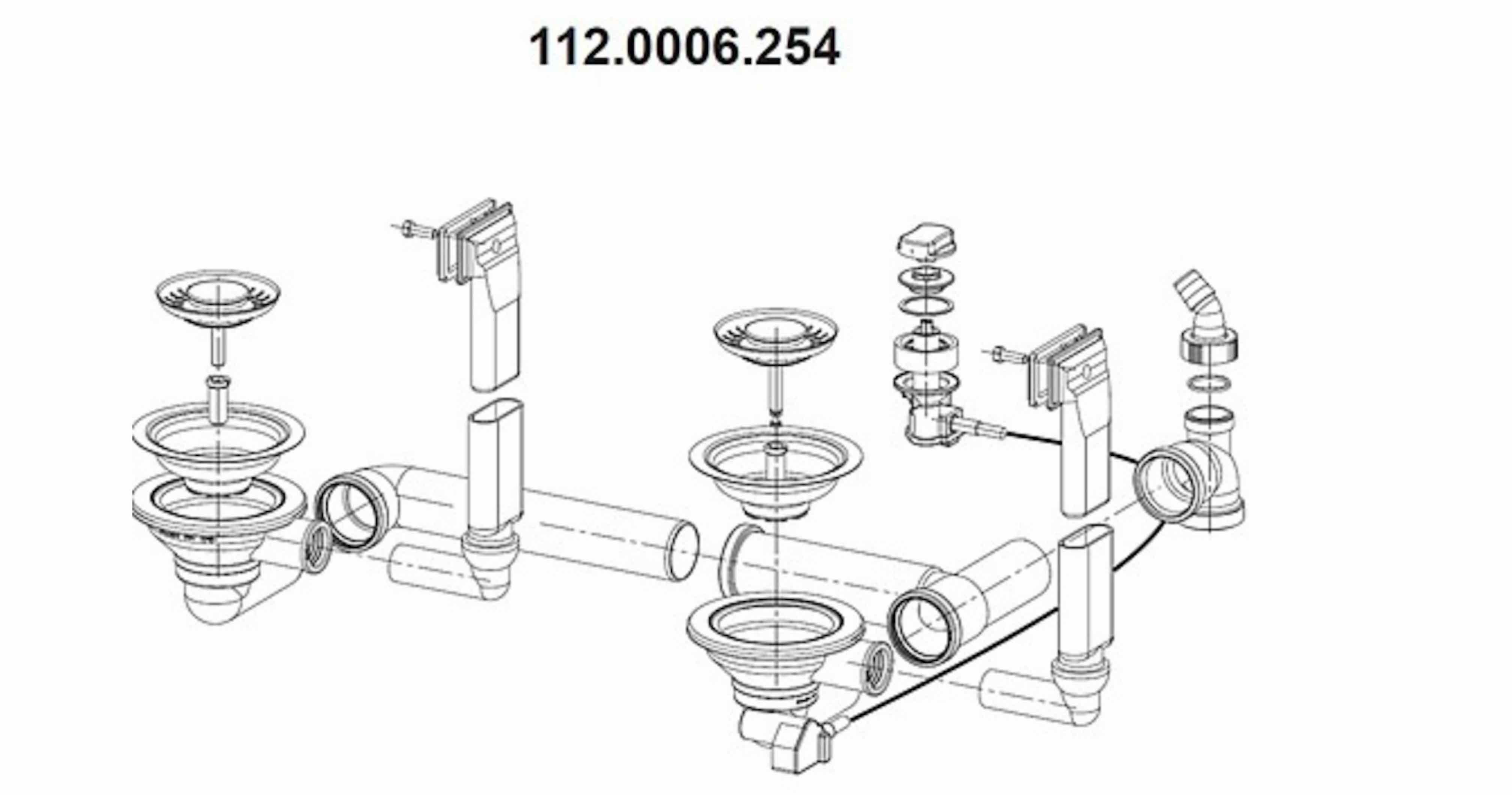 FRANKE Einbauspüle FRANKE Siebkorb-Excenterventil 3 1/2" Unterbaubecken 1 1/2 Becken