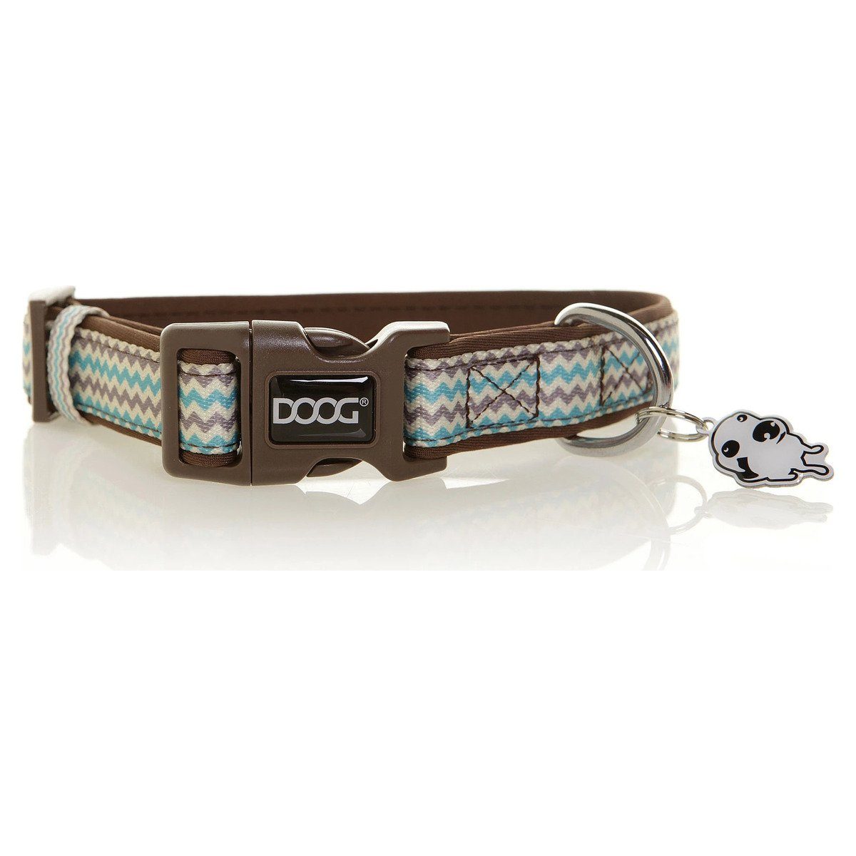 Hunde-Halsband Halsband Benji braun/blau zigzag
