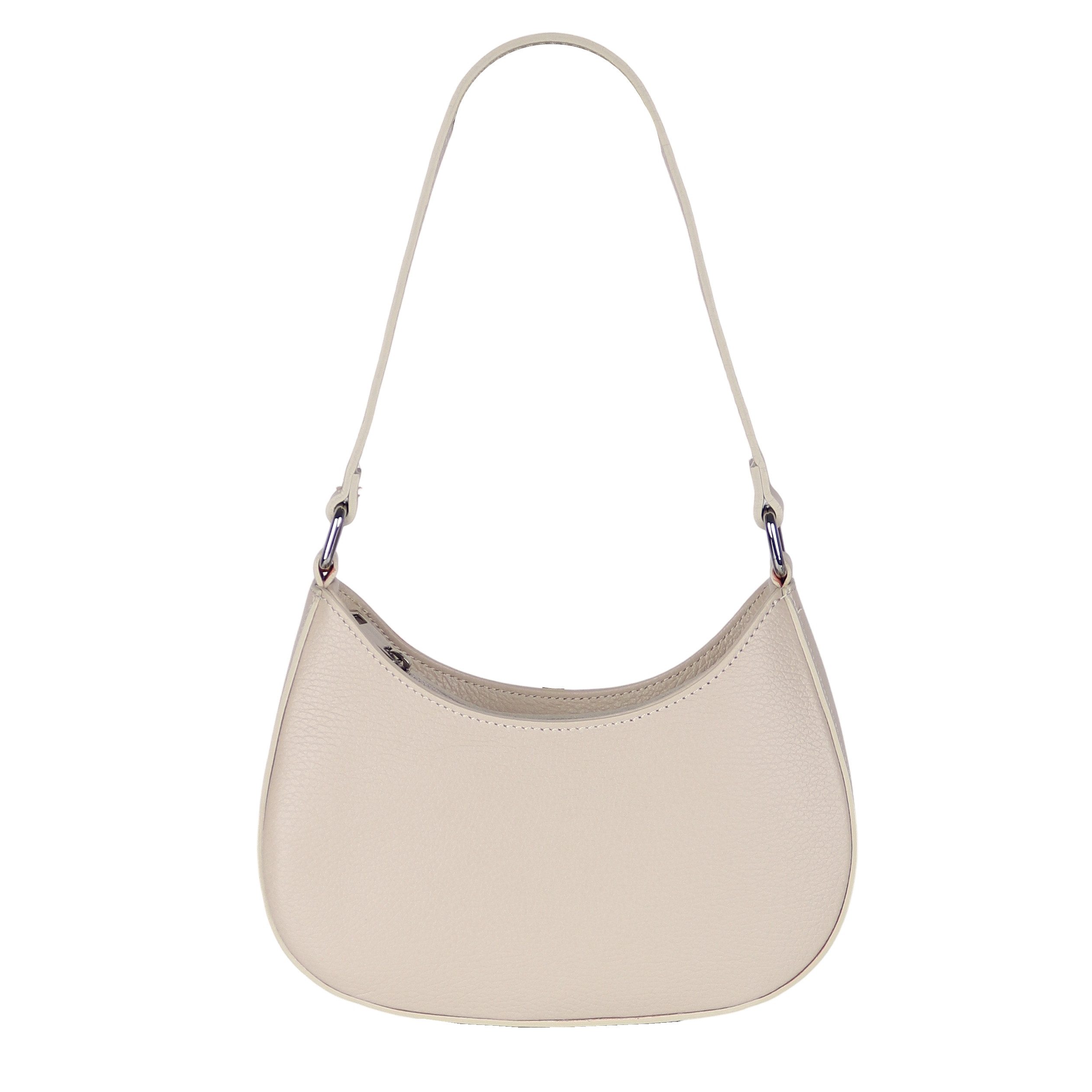 MIRROSI Umhängetasche Damen Schultertasche aus Echtleder, Made in Italy (ca.24x18x8cm), Crossbody aus Echtes Leder, zwei Riemen (kurz und lang)