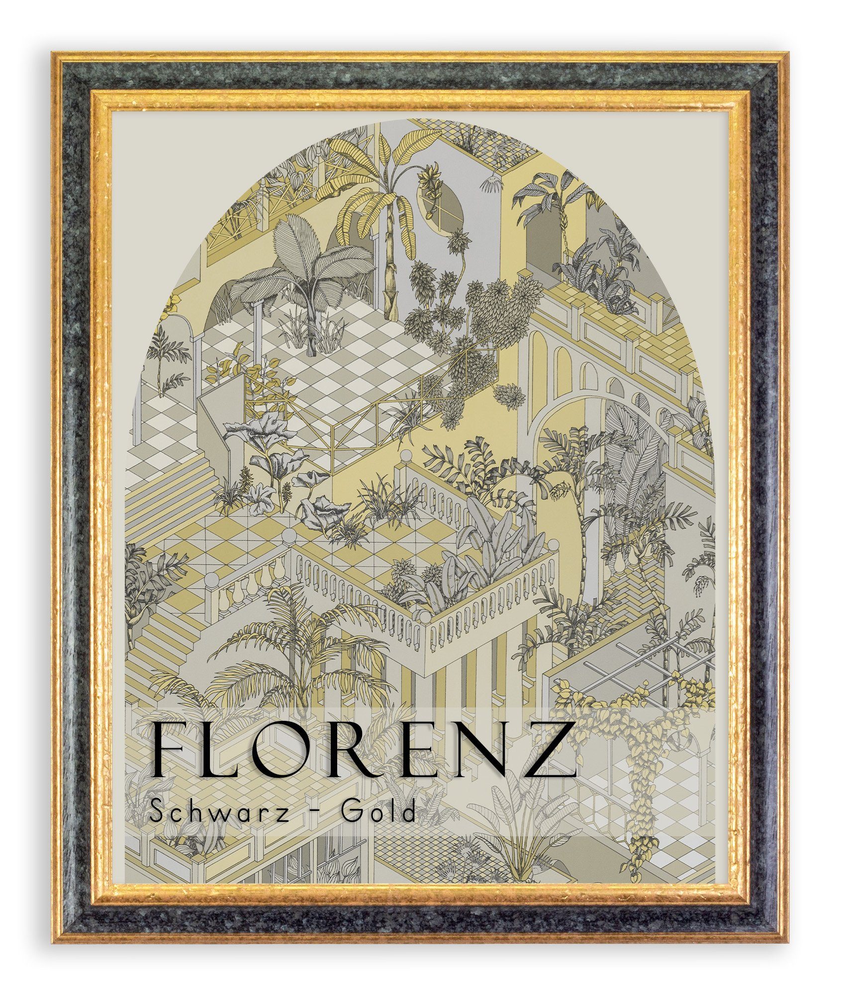 BIRAPA Einzelrahmen Bilderrahmen Florenz, (1 Stück), 20x20 cm, Schwarz Gold, Holz