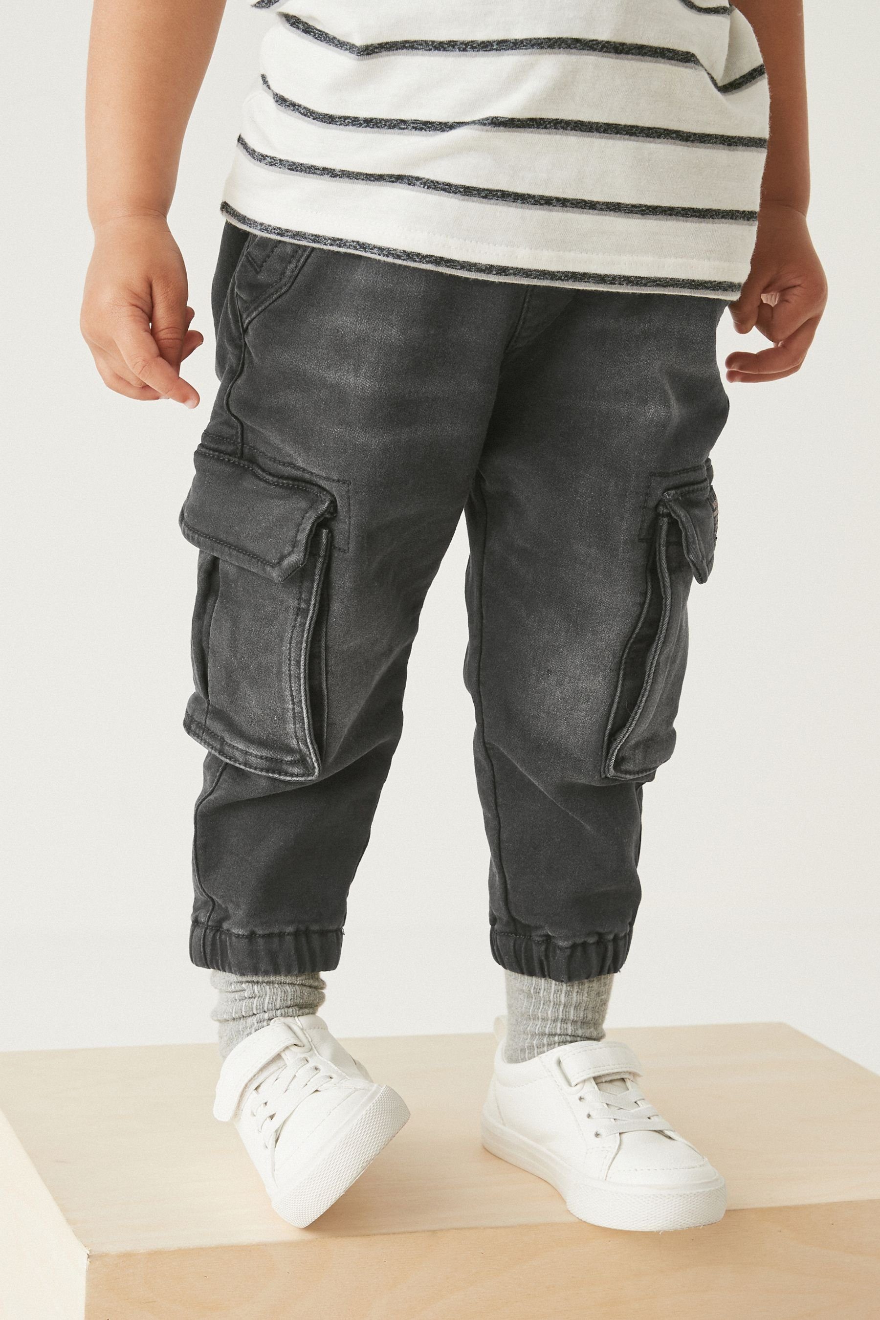 Black Cargojeans Cargo-Jeans Comfort Next (1-tlg) Denim