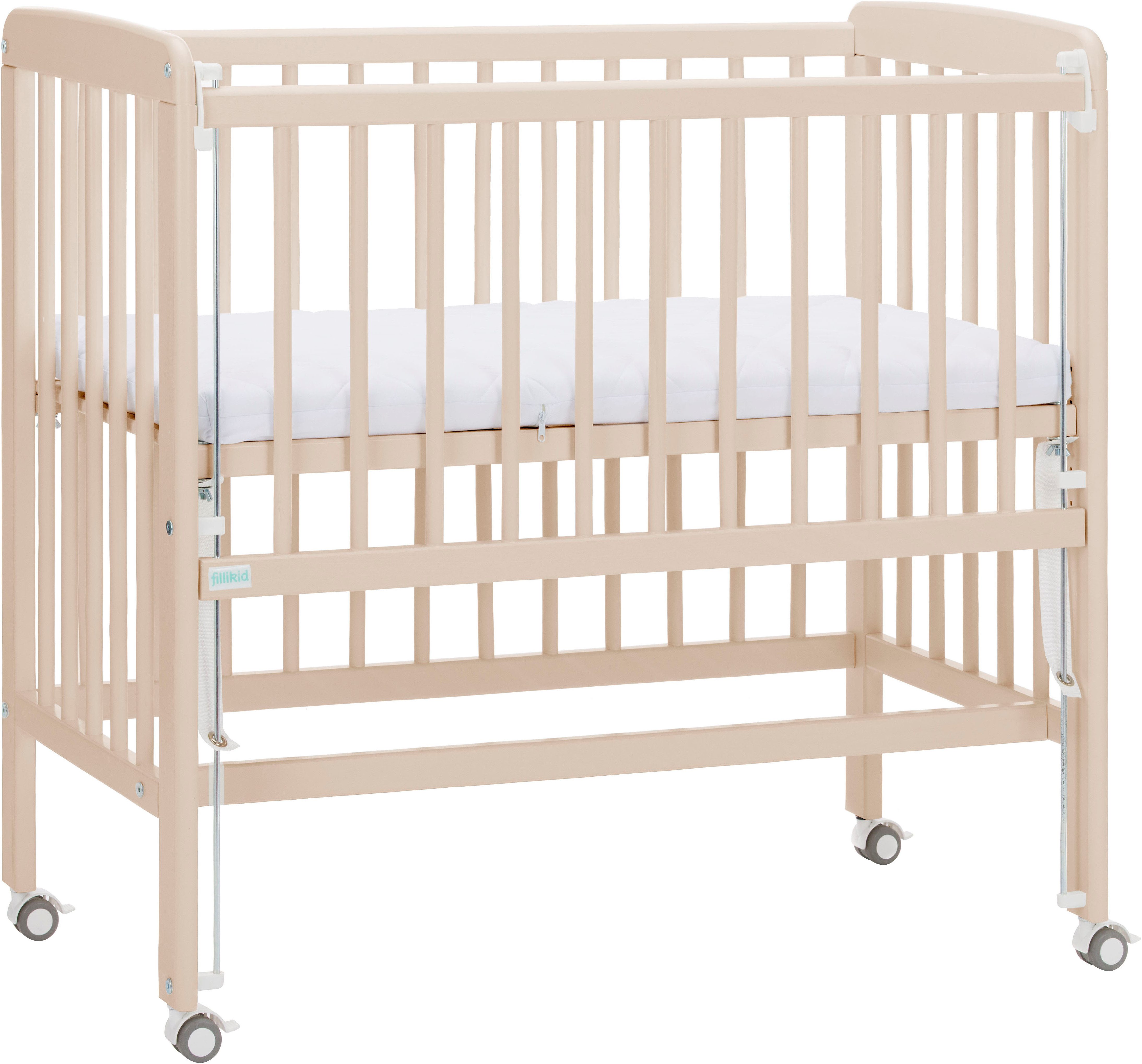 Fillikid Beistellbett Nino, inkl. Matratze, Made in Europe beige