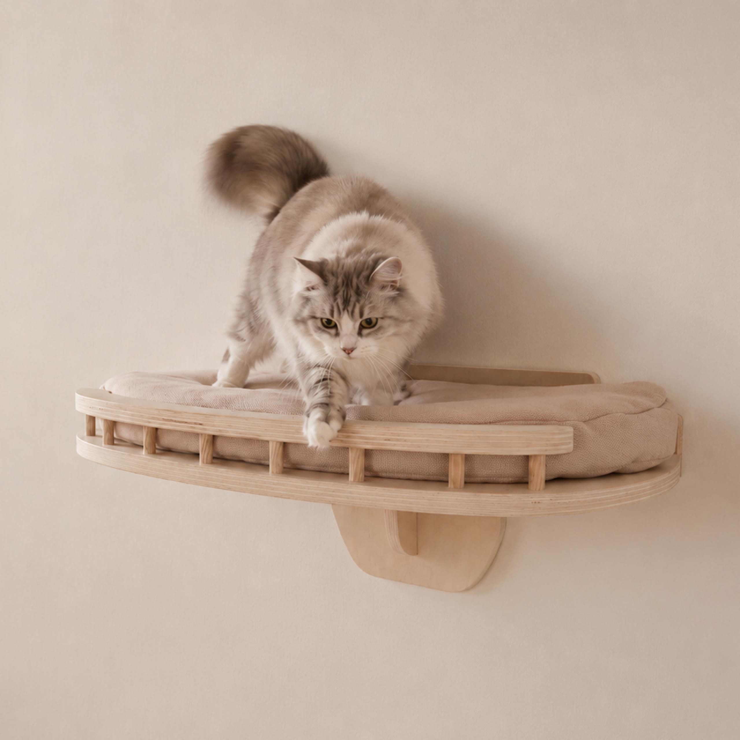 MCW Katzen-Wandregal MCW-Q55, Weiches Kissen, platzsparende Wandmontage, robuste Konstruktion