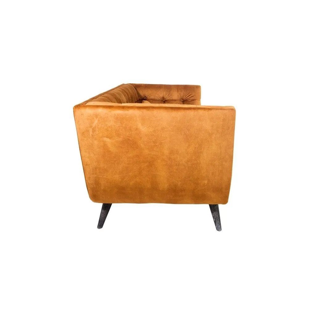 Kaltschaum 3-Sitzer Summerfield moebelfaktor Rindsleder, Vintage-Look, komplett Polsterung 3D montiert, Velvet-Brown,