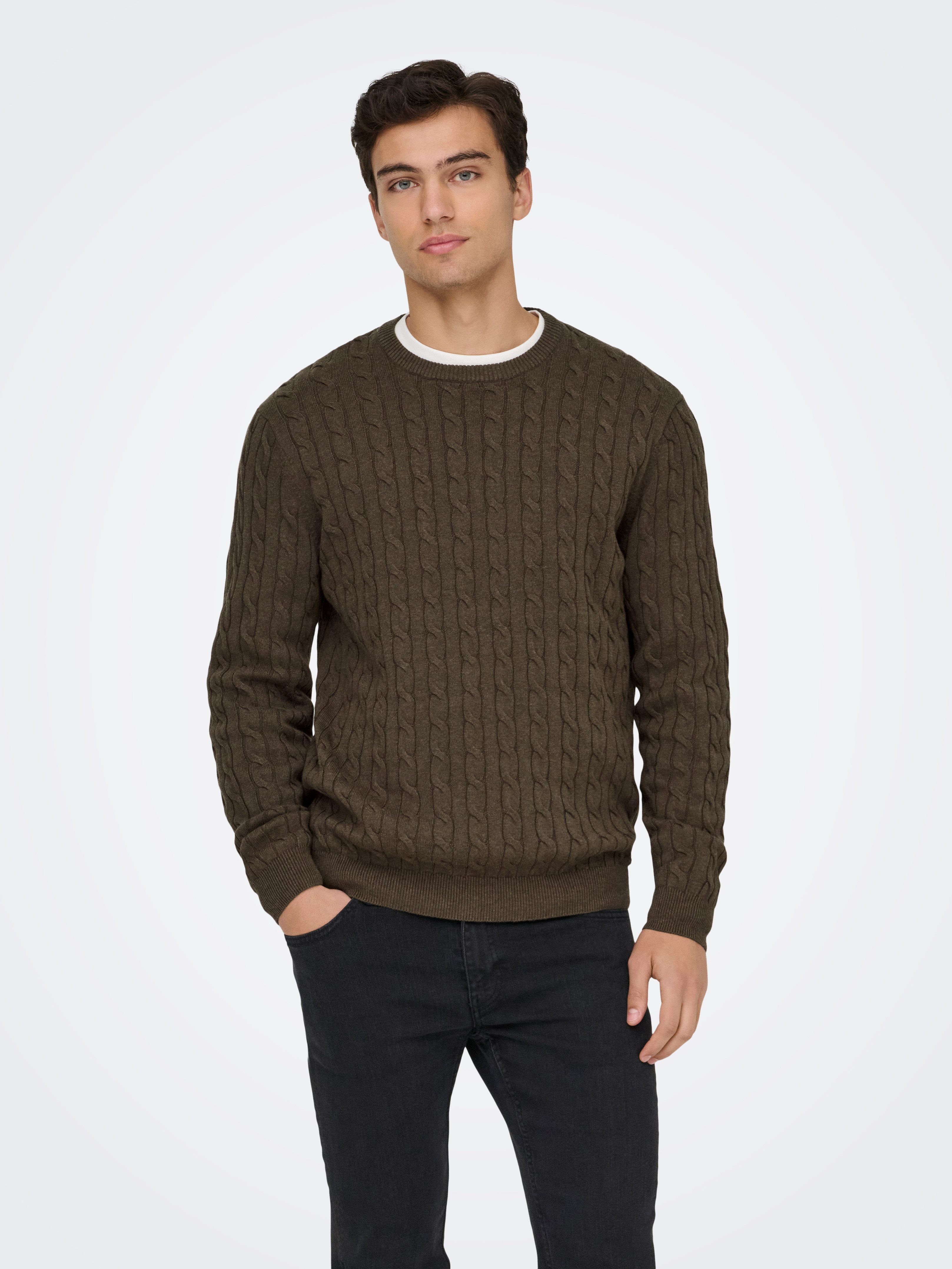 ONLY & SONS Strickpullover ONSLOUI REG 12 CABEL CREW KNIT NOOS günstig online kaufen