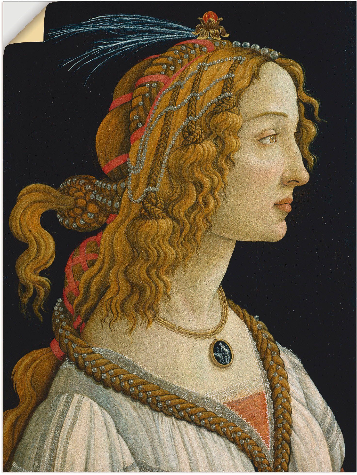 Artland Wandbild Weibliches Idealbildnis, Frau (1 St), als Leinwandbild, Wandaufkleber oder Poster in versch. Größen