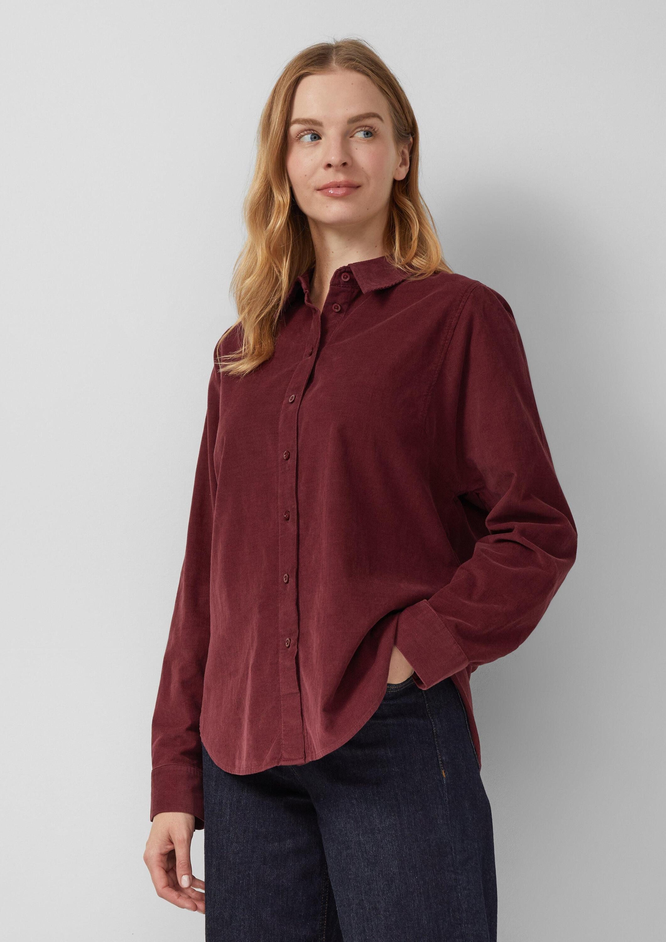 s.Oliver Langarmbluse Bluse Feincord-Bluse mit Hemdkragen günstig online kaufen