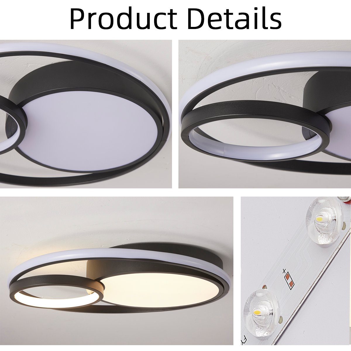 Natsen Deckenleuchte 55W LED Deckenlampe, Ø50*8.5cm, Voll dimmbar mit Fernbedienung, 3000K-6000K, Warmweiß bis Kaltweiß, rund Moderne Deckenleuchte für Schlafzimmer, Wohnzimmer