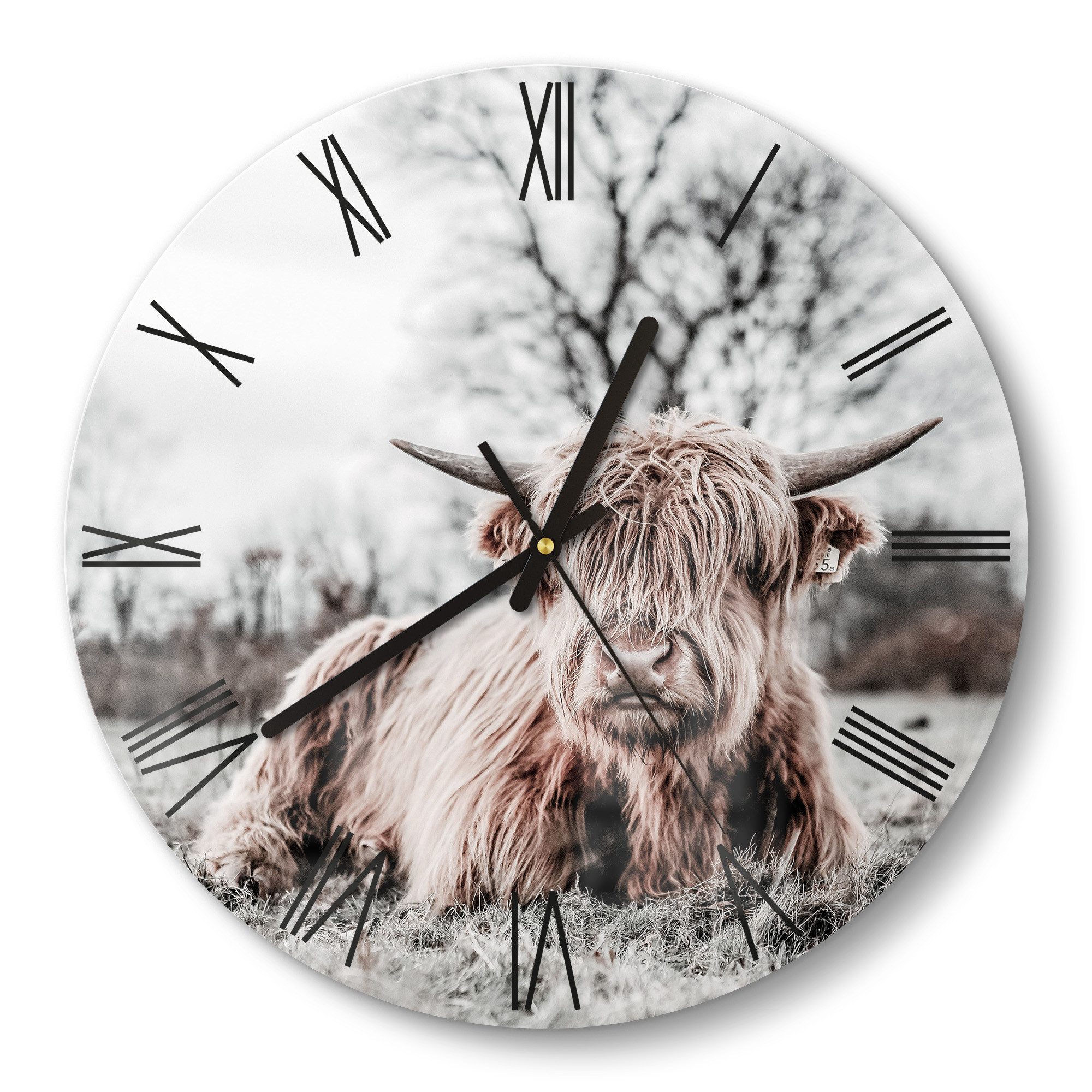 DEQORI Wanduhr 'Ruhendes Hochland' (Glas Glasuhr günstig online kaufen