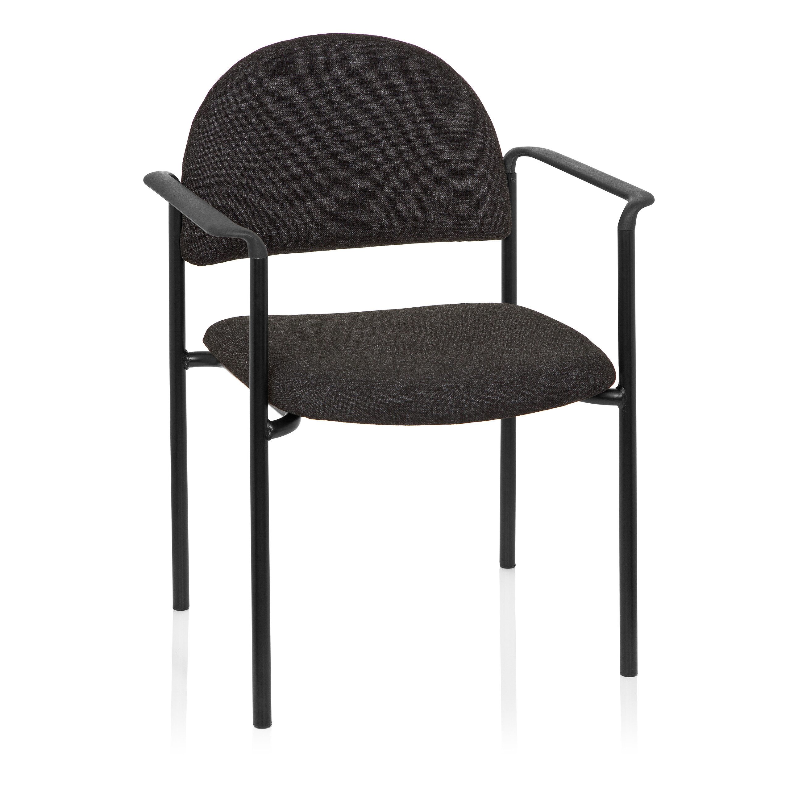 hjh OFFICE 4-Fußstuhl Vierfußstuhl XT 700 Stoff mit Armlehnen, Besucherstuhl Esszimmerstuhl Stuhl