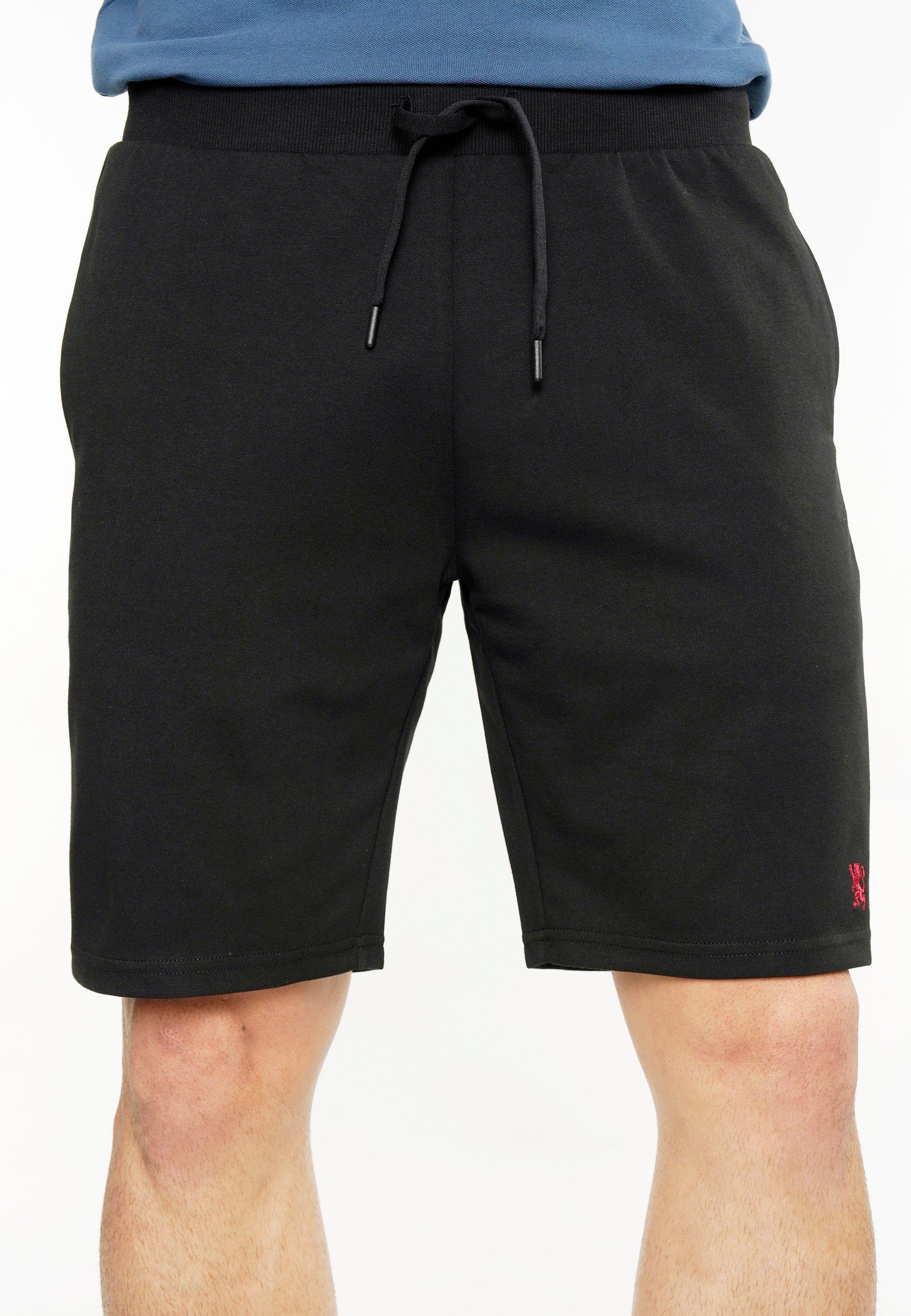 Stickerei Lion dezenter Shorts mit GIORDANO schwarz 3D