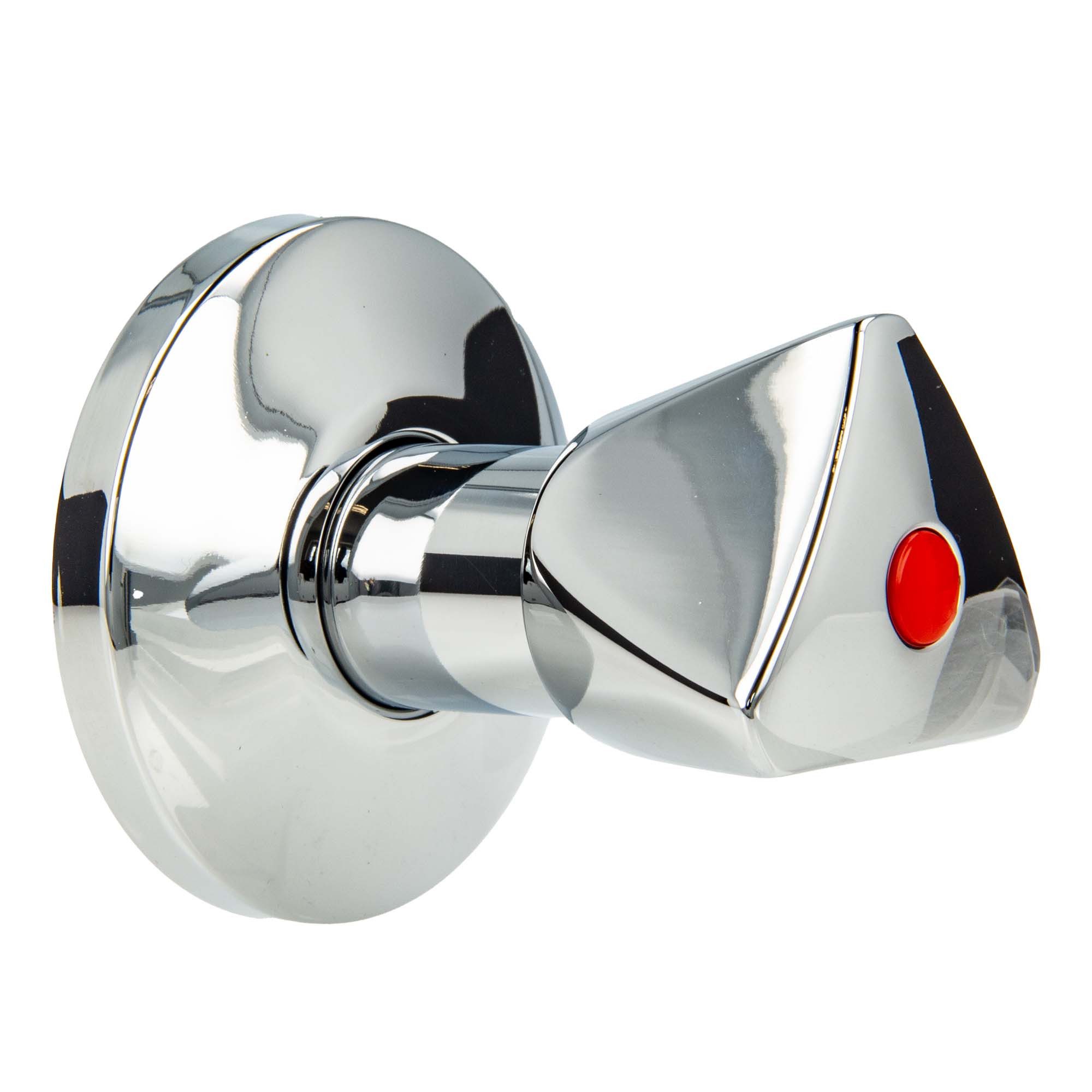 tecuro Absperrventil Hahnoberteil 3/4 Zoll, mit Griff und Rosette, für Unterputz-Ventile