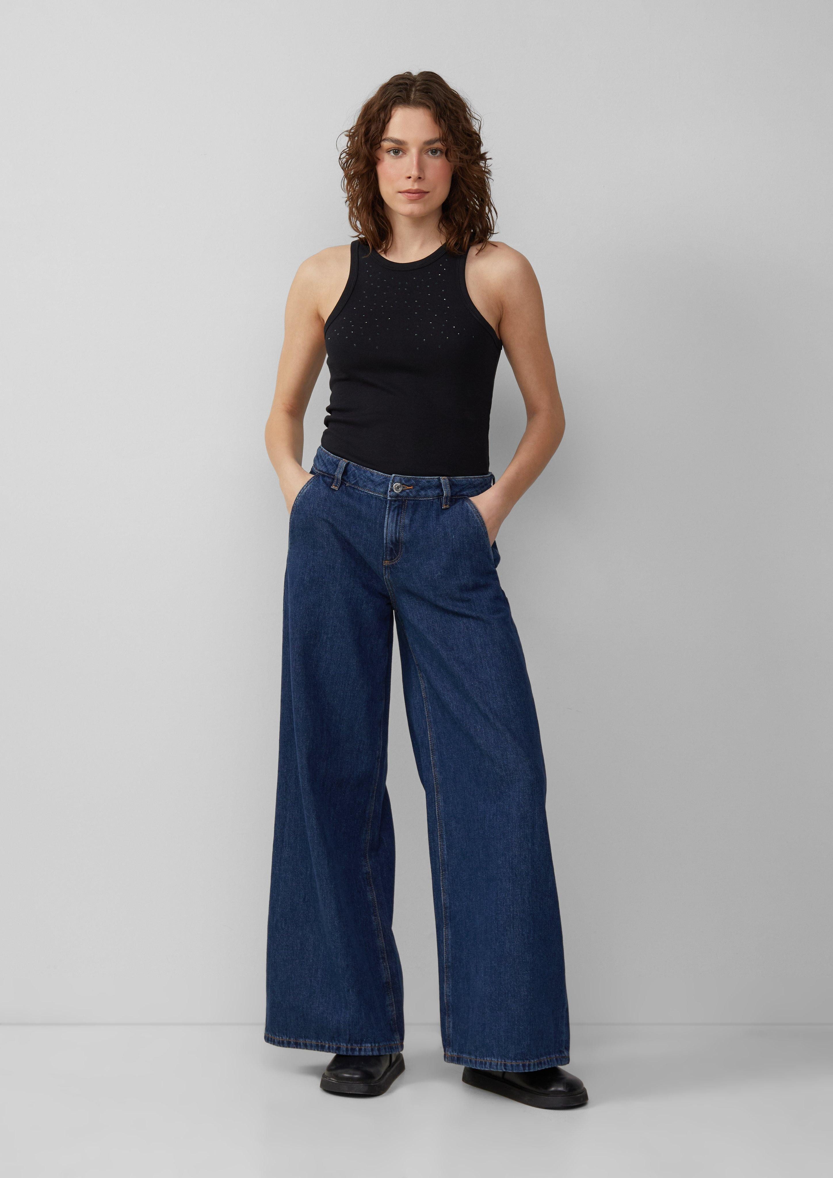 Stoffhose Jeans Catie / Slim Fit / Mid Rise / Super Wide Leg