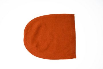 MayTree Strickmütze Kaschmir-Mütze mit Rand (Orange) (Stück, 1-St)
