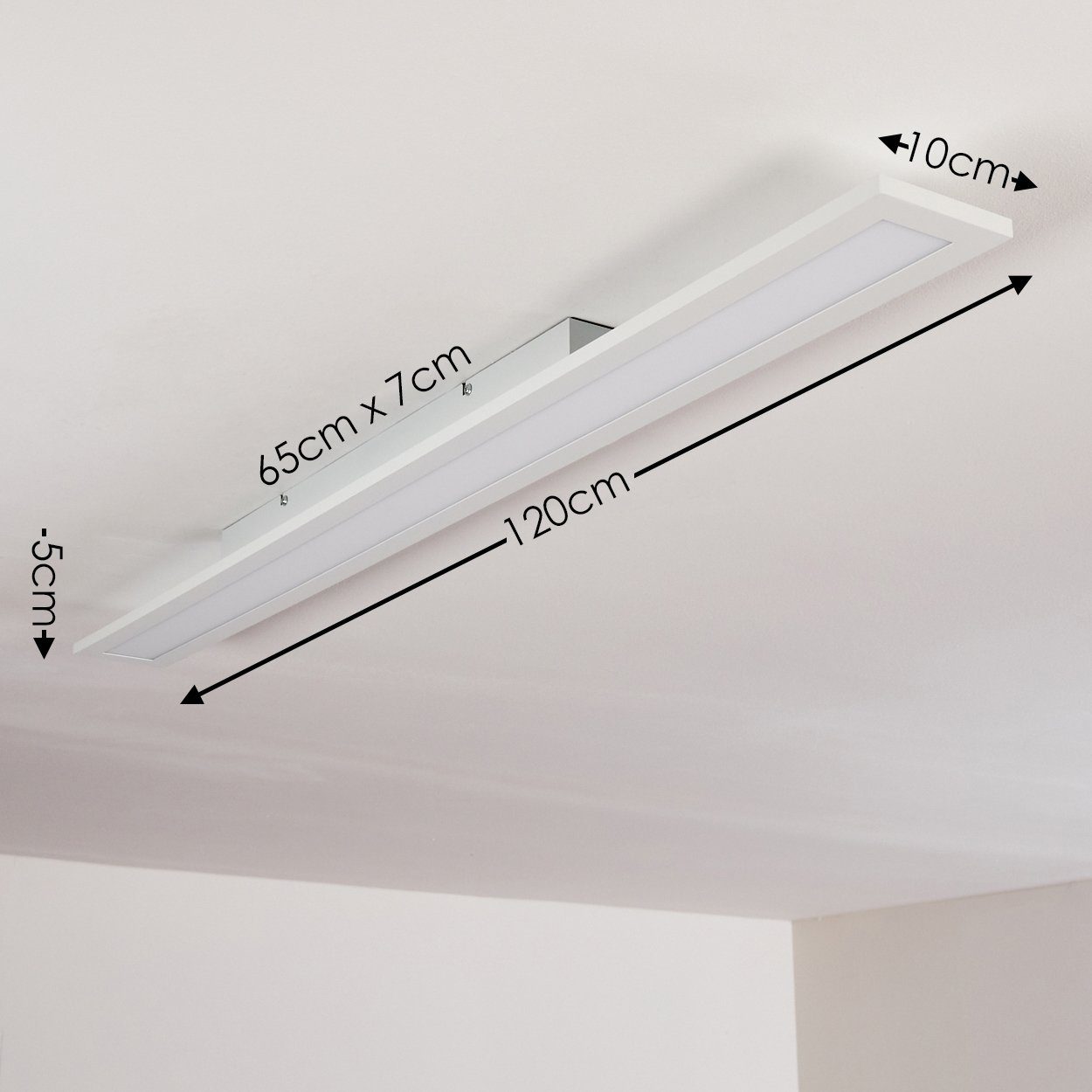 Metall Lumen 2700-5000 hofstein Panel LED Fernbedienung, Deckenpanel 5 Kelvin, »Lonigo« Watt, dimmbare 1680 Weiß, CCT 21, aus Deckenlampe max. in mit