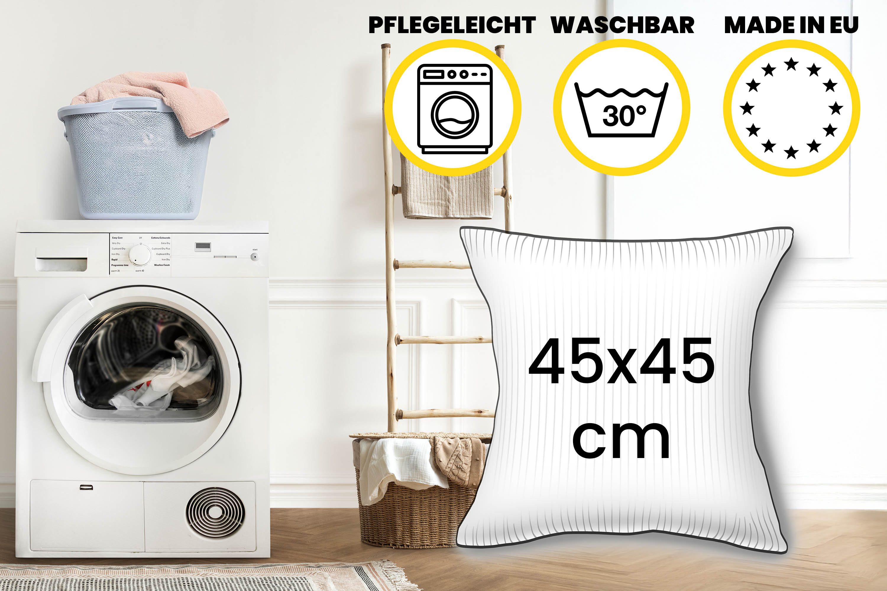 Amilian Kissenbezug Sofakissenbezüge 2er Set - Kissenbezüge für Sofa Couch Bett, (2 Stück), 45x45 cm, Hotelverschluss, weich und pflegeleicht