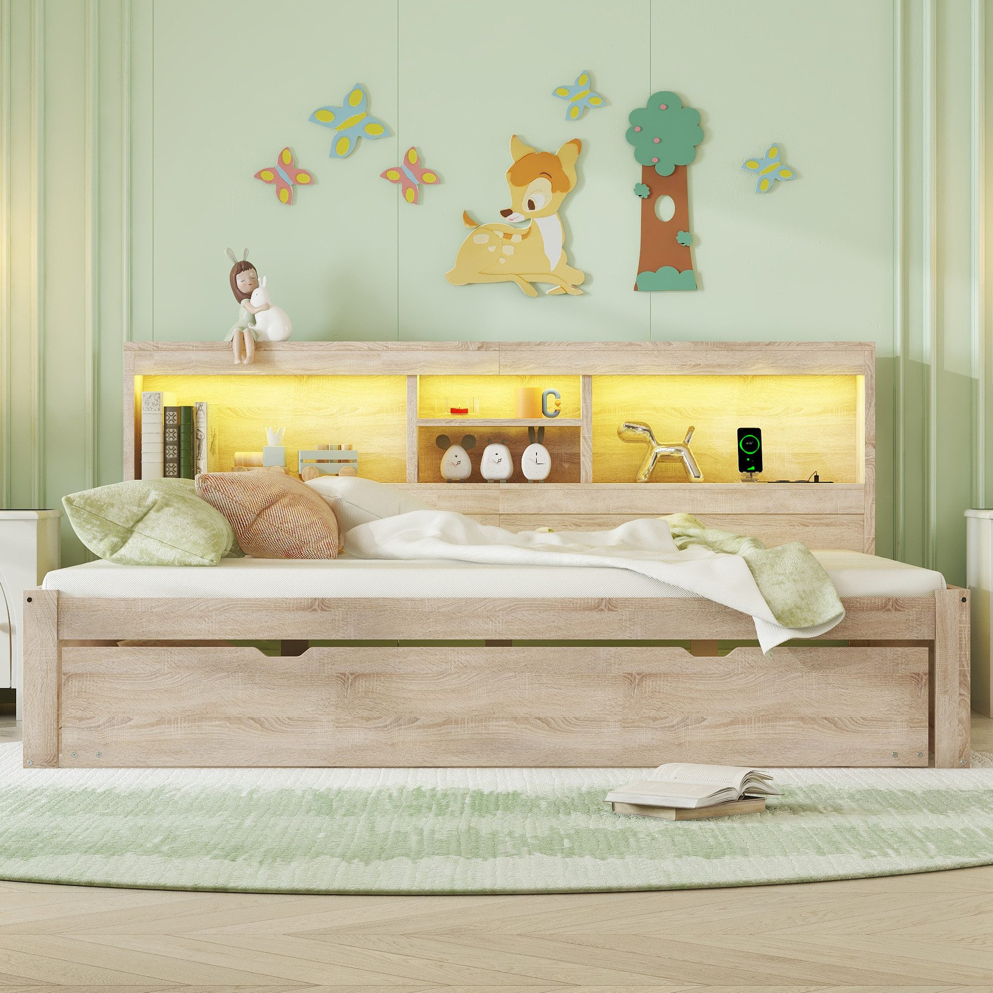 Odikalo Schlafsofa AusziehbaresBett Daybett Tagesbett Bettseitiges günstig online kaufen