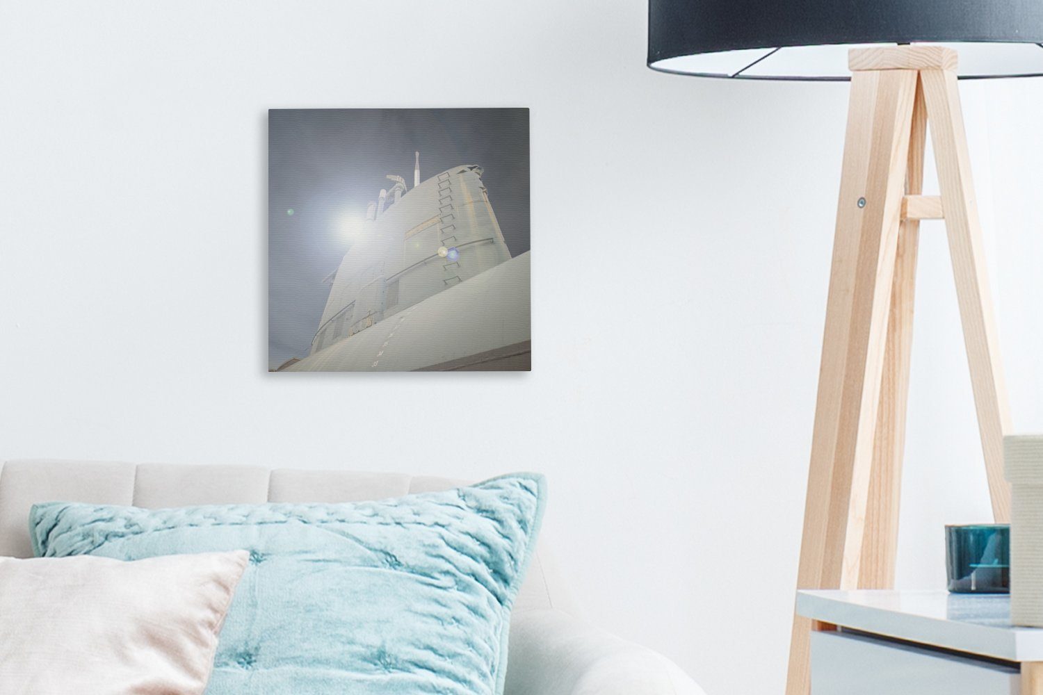 OneMillionCanvasses® Leinwandbild Ein U-Boot an für einem Schlafzimmer Tag, Wohnzimmer (1 Bilder St), klaren Leinwand