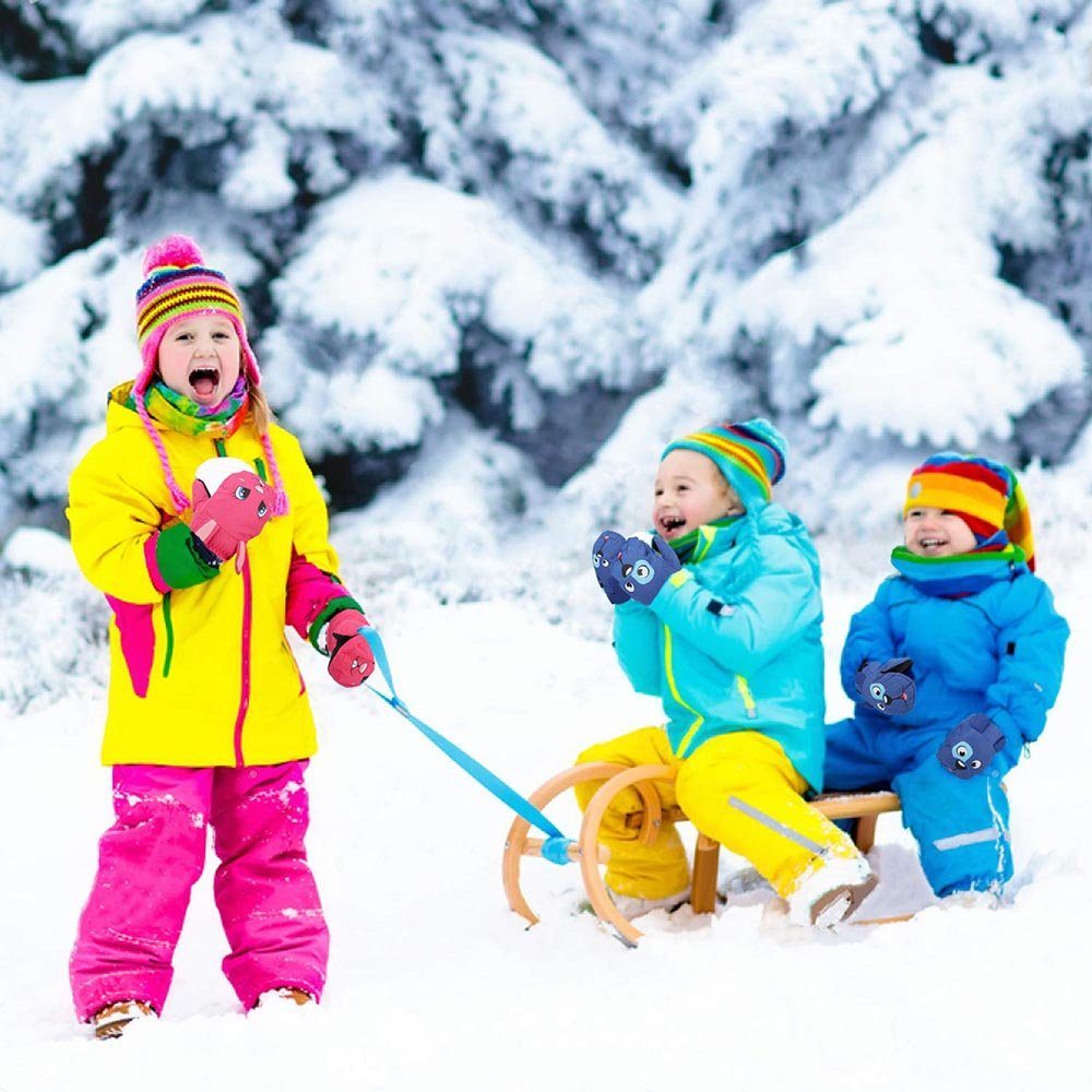 Sport Sporthandschuhe BEARSU Baumwollhandschuhe Kinder Skihandschuhe, Winddicht Wasserdicht Winterhandschue Warm Fäustlinge Spor