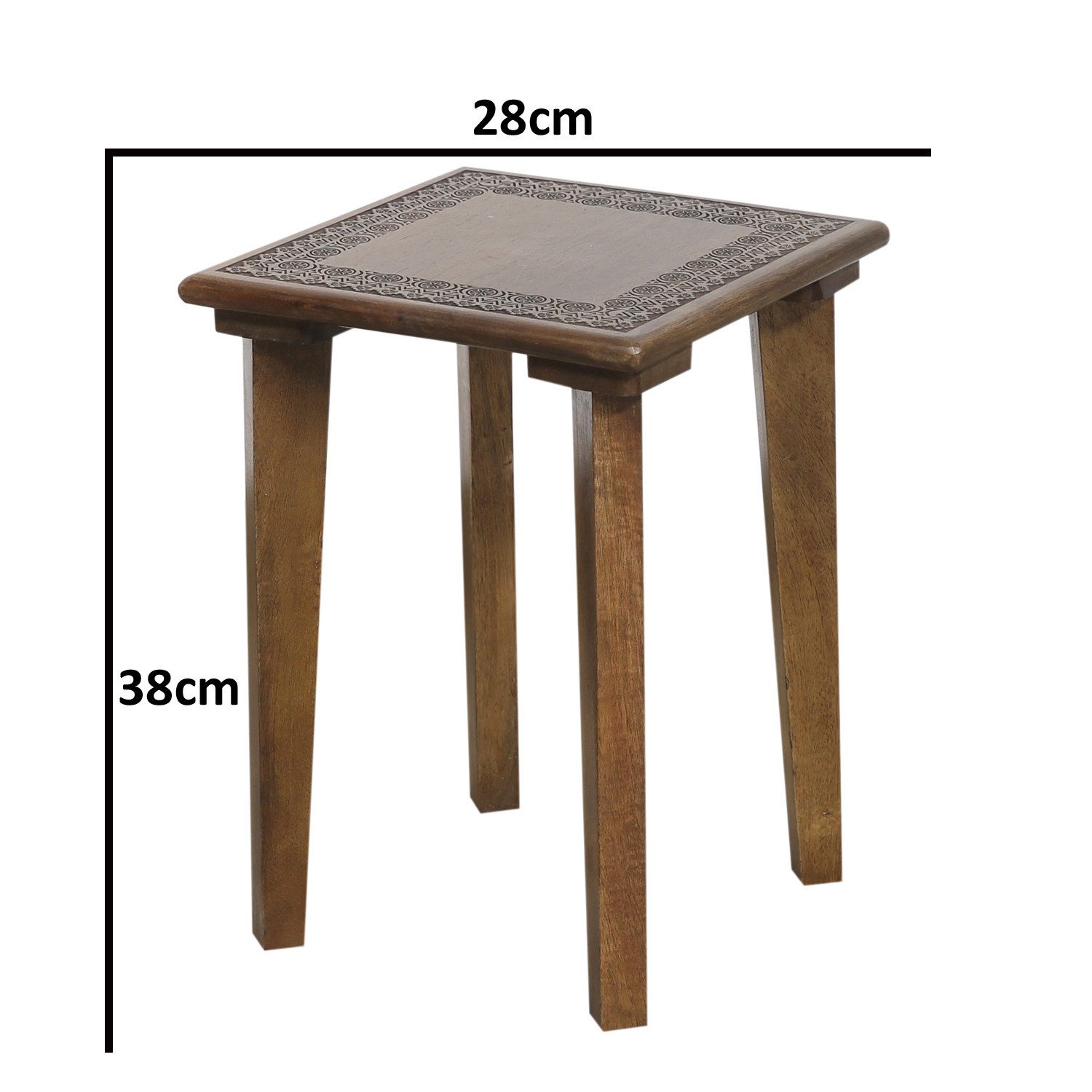 Marrakesch Orient & Mediterran Interior Beistelltisch Beistelltisch Astus eckig im Orient-Stil, aus Holz, in Braun 38 cm (1-St., 1 Tisch), Handarbeit – Bild 4 von 5