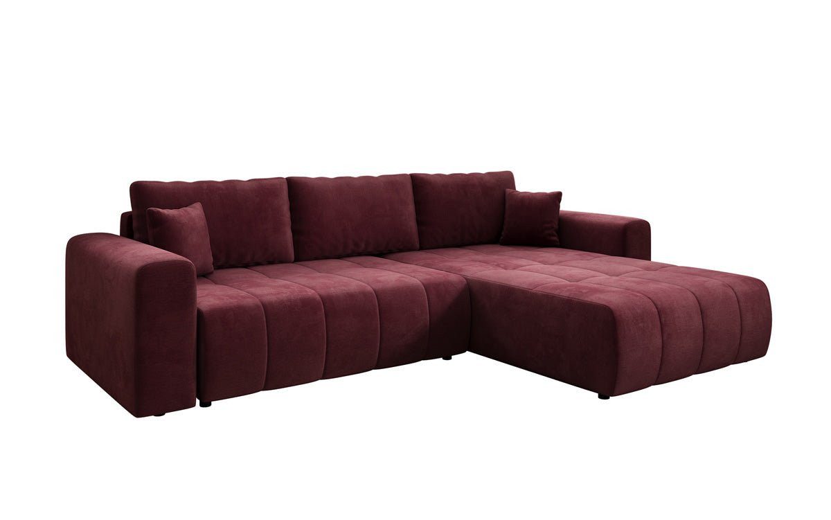 Luxusbetten24 Schlafsofa Designer Sofa Leveno L in Samt, mit Stauraum und Schlaffunktion