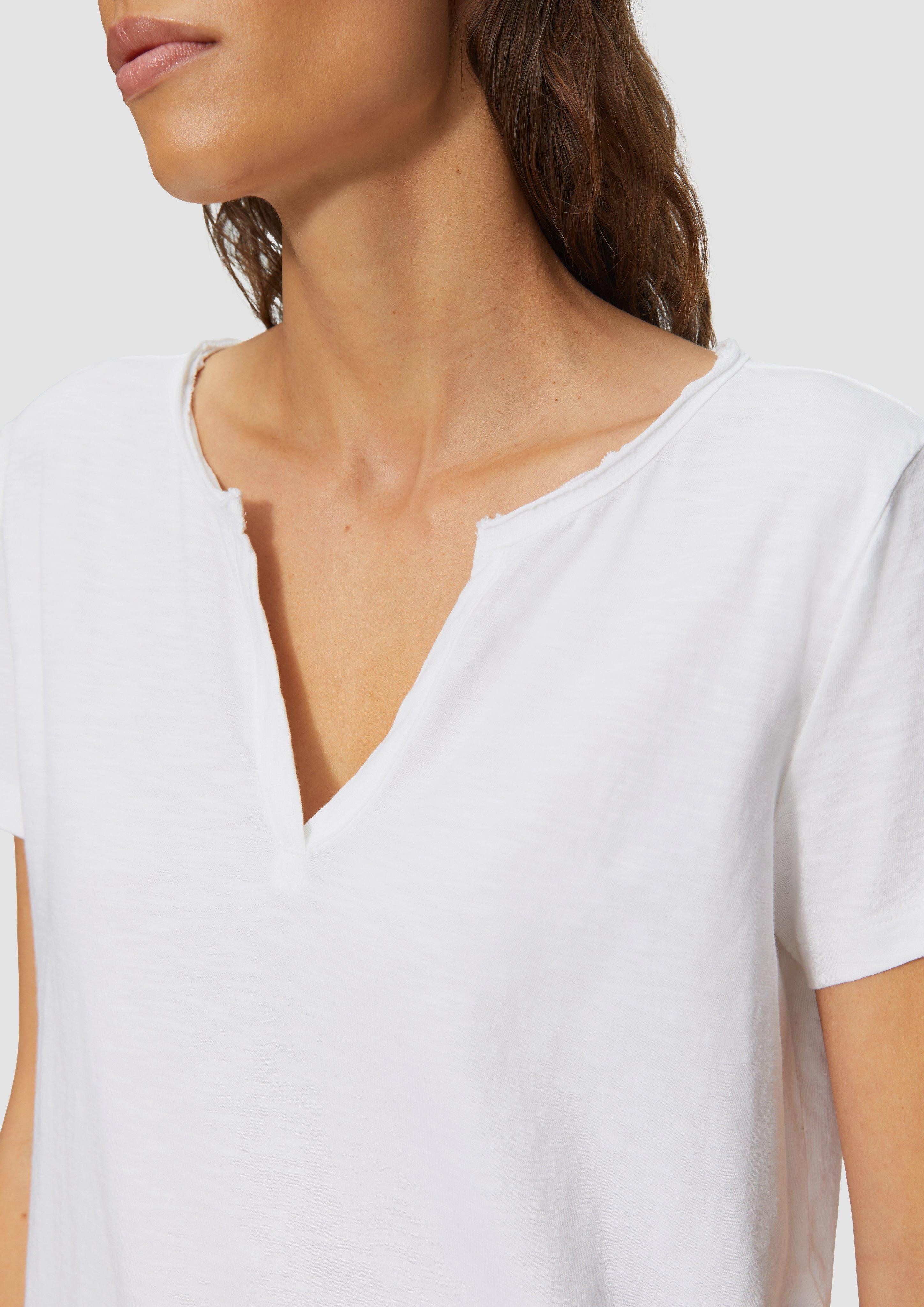 s.Oliver Kurzarmshirt T-Shirt mit Flammgarnstruktur Garment günstig online kaufen
