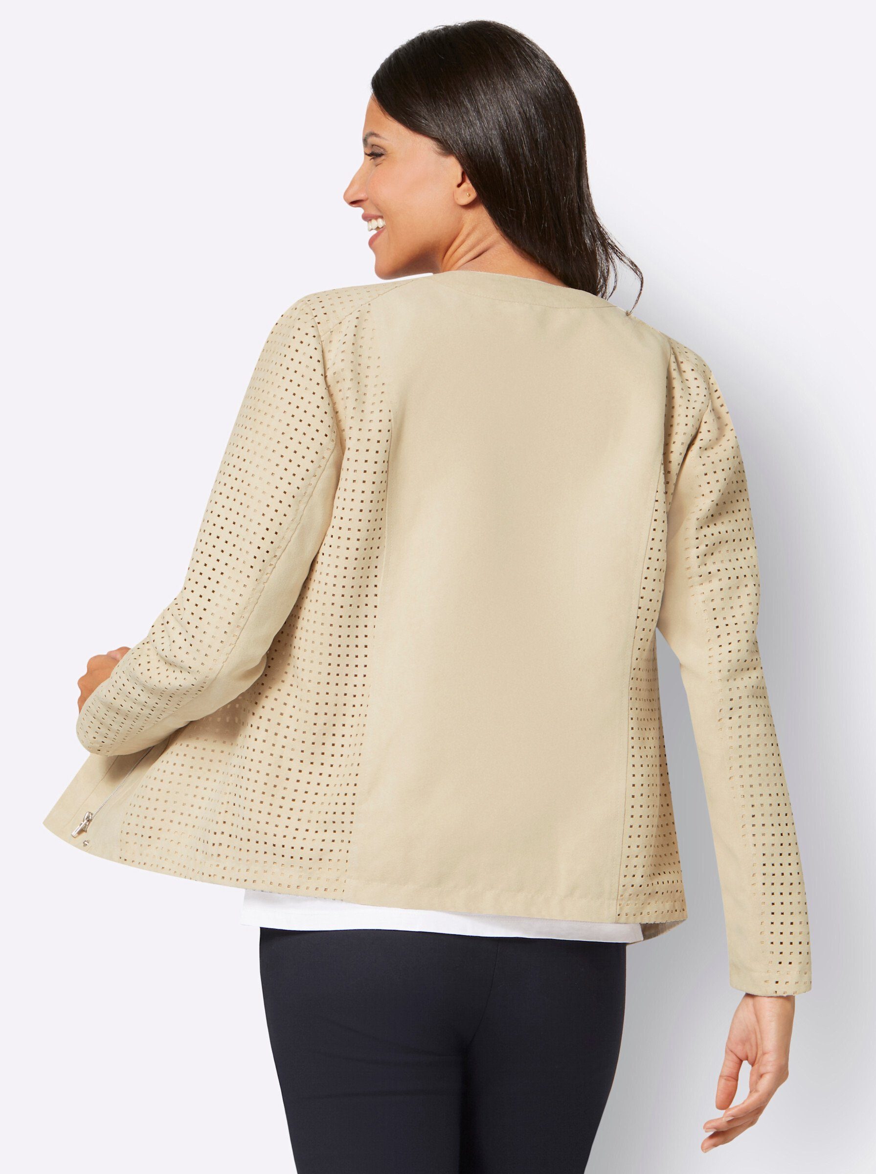 Sieh an! Allwetterjacke Lederimitat-Jacke Langarm günstig online kaufen