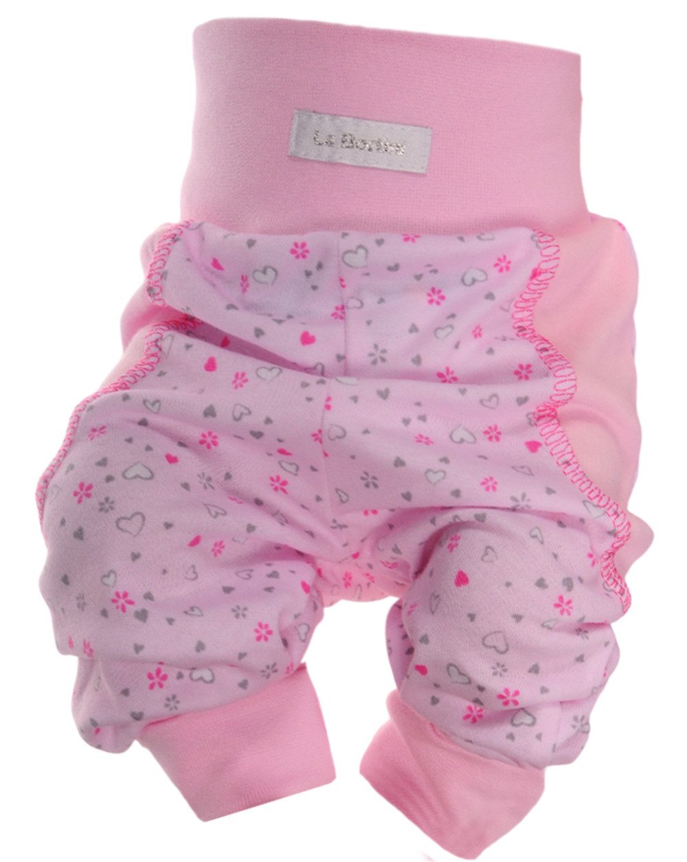 Stoffhose Baby Hose Mitwachshose in Rosa Schlupfhose Erstlingshose