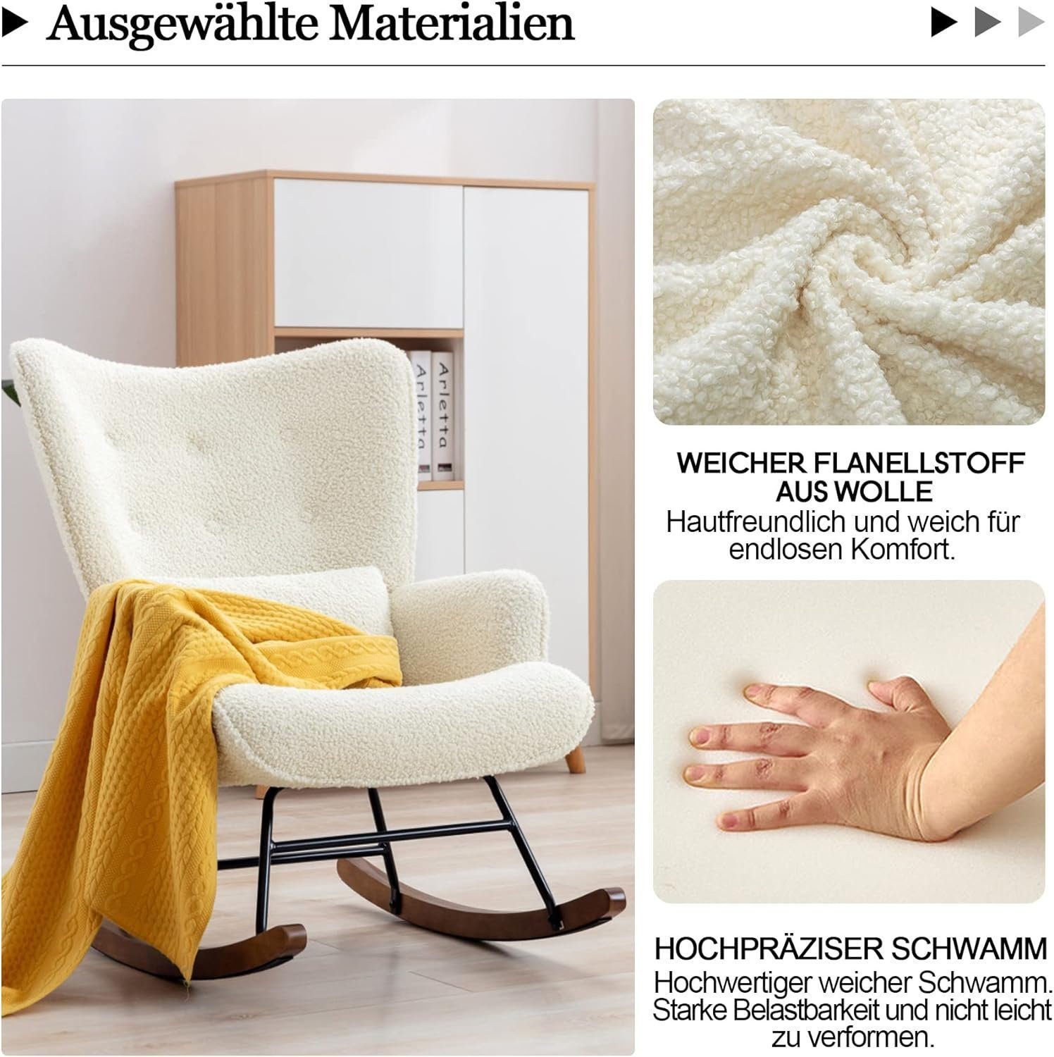 HomeMiYN Schaukelstuhl Schaukelstuhl Patchwork Sessel Schwingsessel günstig online kaufen