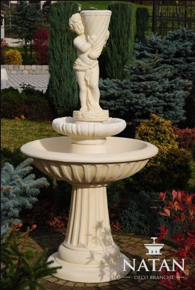 Skulptur Garten JVmoebel Springbrunnen Skulptur Teich Fontaine Neu Deko Zierbrunnen