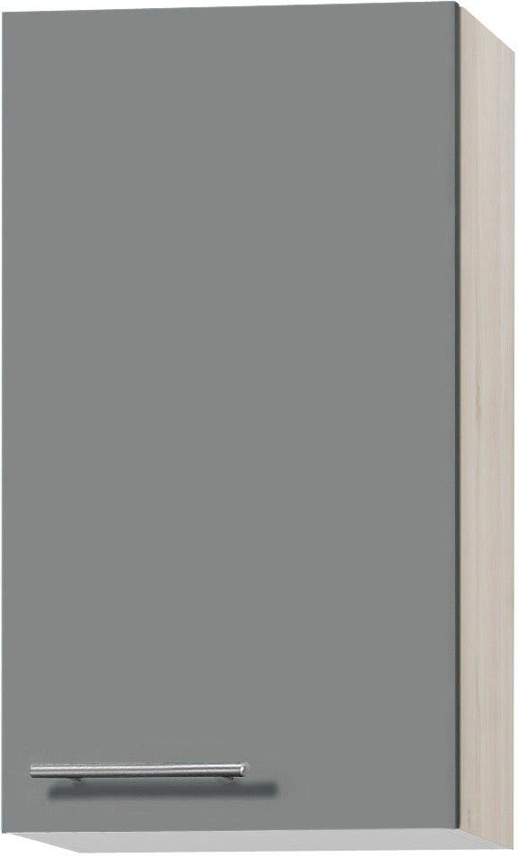 OPTIFIT Hängeschrank Bern Breite 40 cm, 70 cm hoch, mit 1 Tür, mit Metallgriff basaltgrau/akaziefarben | akaziefarben