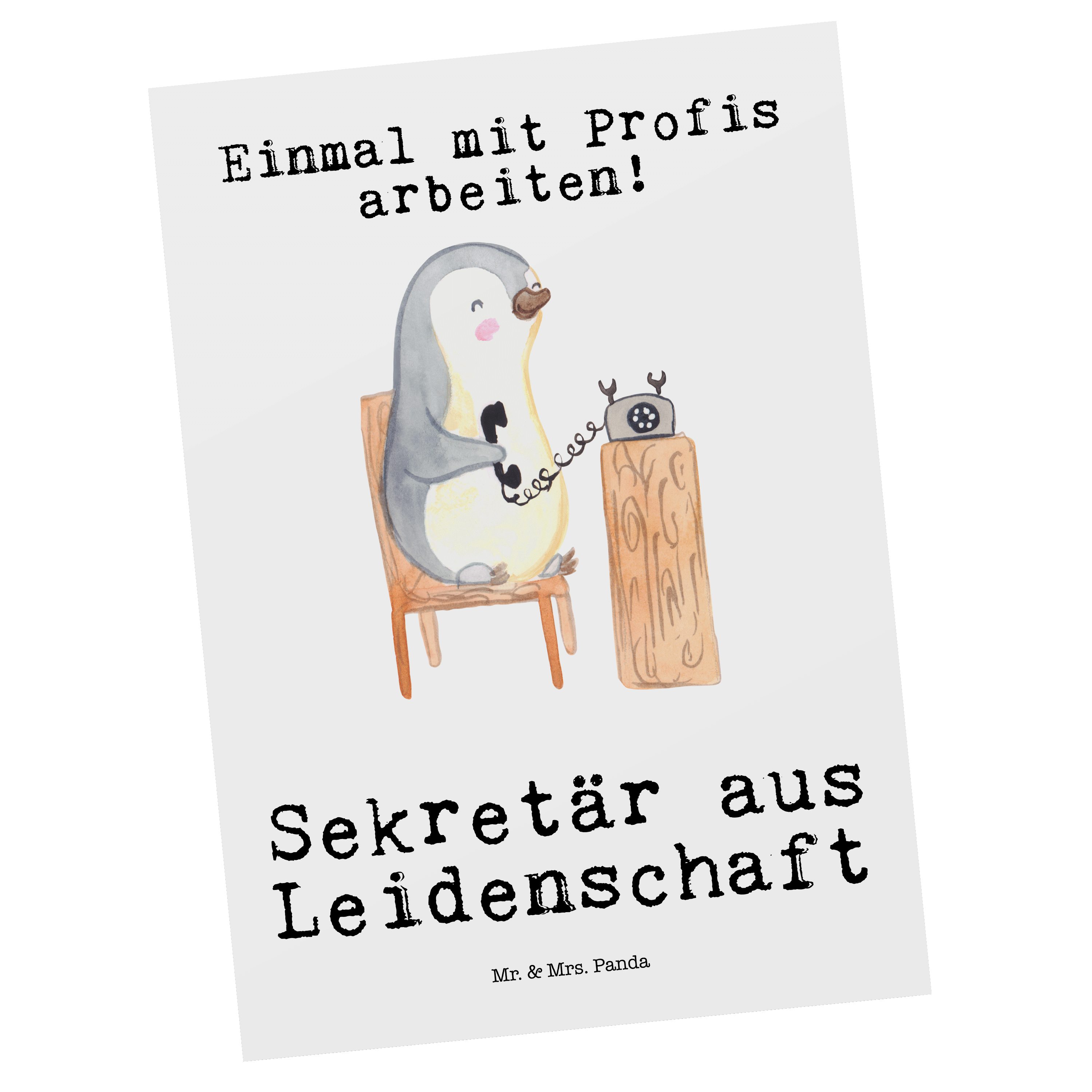 - & Abschied, Geschenk, aus Weiß Sekretär - Postkarte Mr. Einladungskart Mrs. Panda Leidenschaft