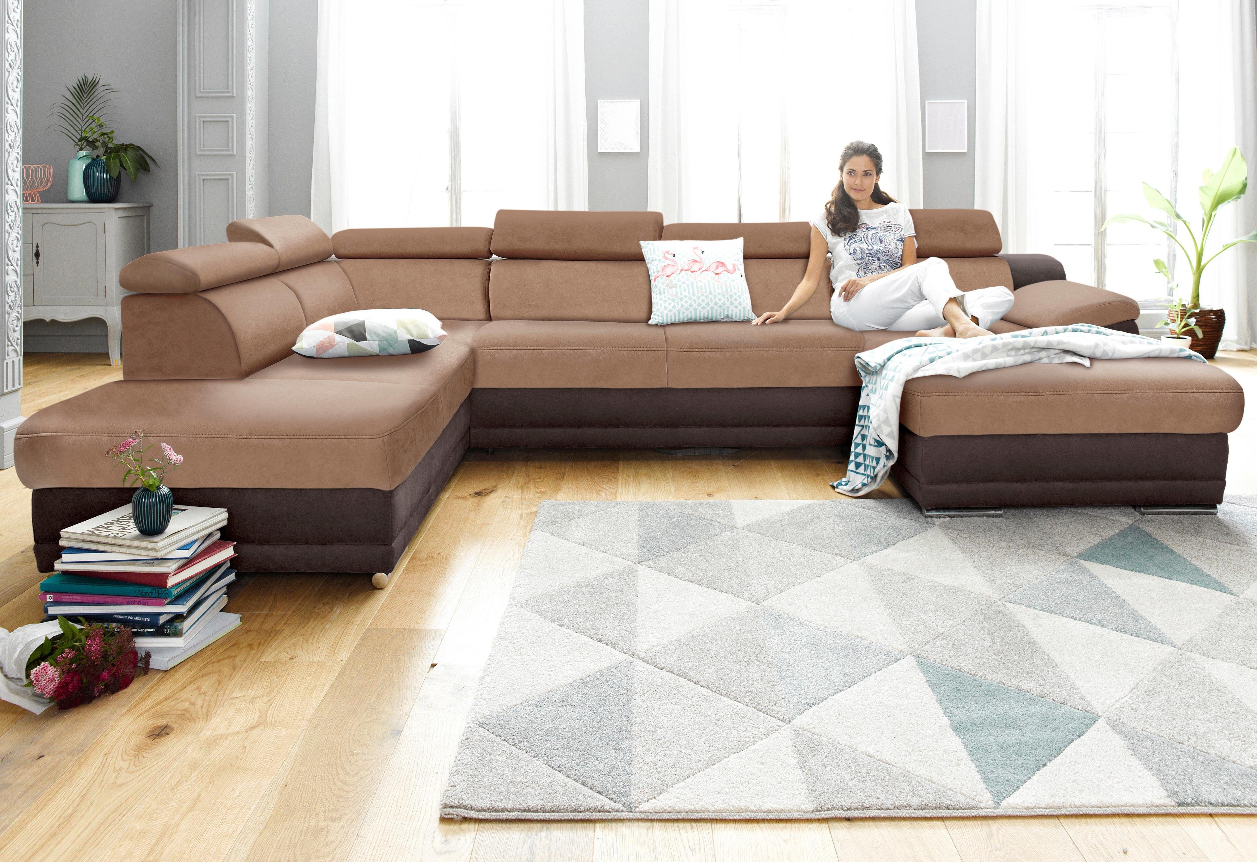 sit&more Wohnlandschaft Xenia U-Form, wahlweise mit Schlaffunktion