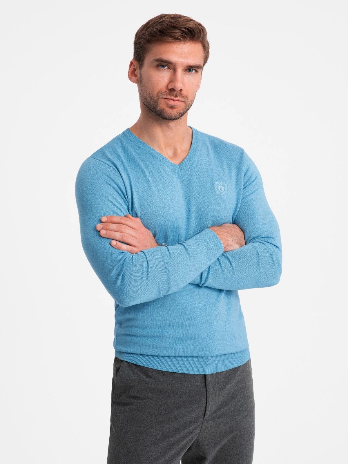 OMBRE V-Ausschnitt-Pullover Eleganter Herrenpullover mit V-Ausschnitt