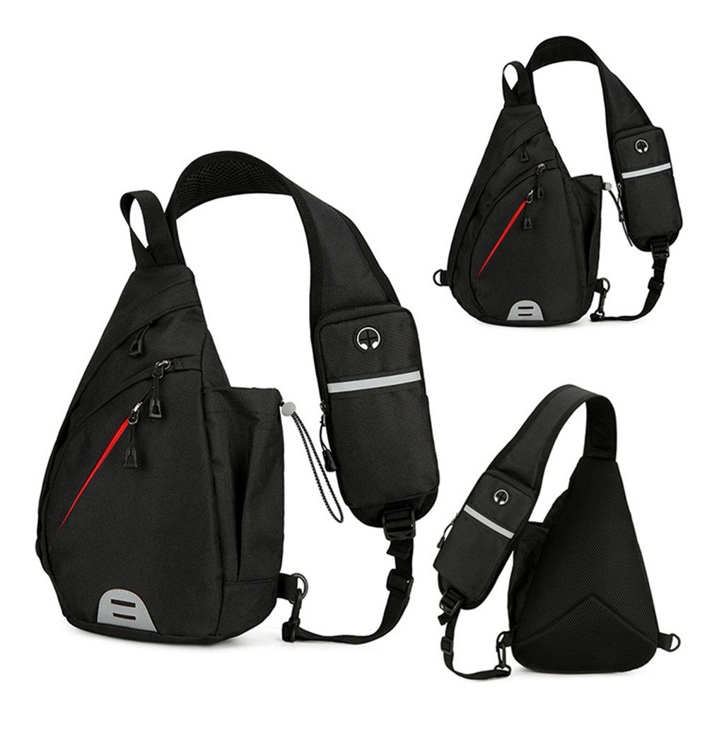 Zaewry Umhängetasche Sling Chest Crossbody Bag,Wasserdicht Schultertasche,mit Kopfhörerloch, Geeignet für Reisen, Fitnessstudio, Wandern, Büro, Radfahren usw.