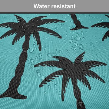 Abakuhaus Stuhlkissen Dekoratives wasserfestes Kissen mit Riemen für Küchensitze, Palme Silhouetten auf Blau