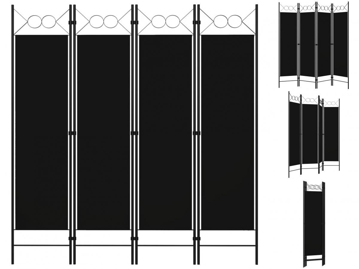Sichtschutz Wand Schwarz Raumteiler vidaXL 4-tlg Spanische Paravent Trennwand Raumteiler