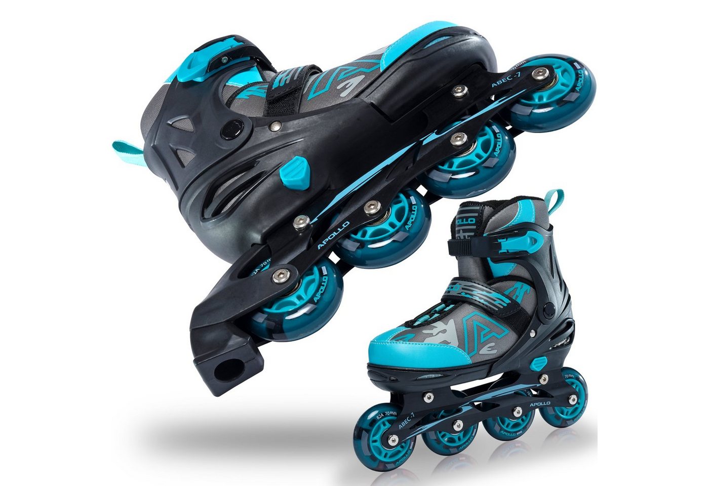 Apollo Inlineskates Champion Verstellbare Inlineskates für Kinder und Erwachsene, Größe 31-42, mit LED Rollen