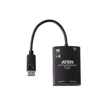 Aten VS92DP 2-Port True 4K DisplayPort Splitter mit MST Hub Audio- & Video-Adapter, 15.0 cm