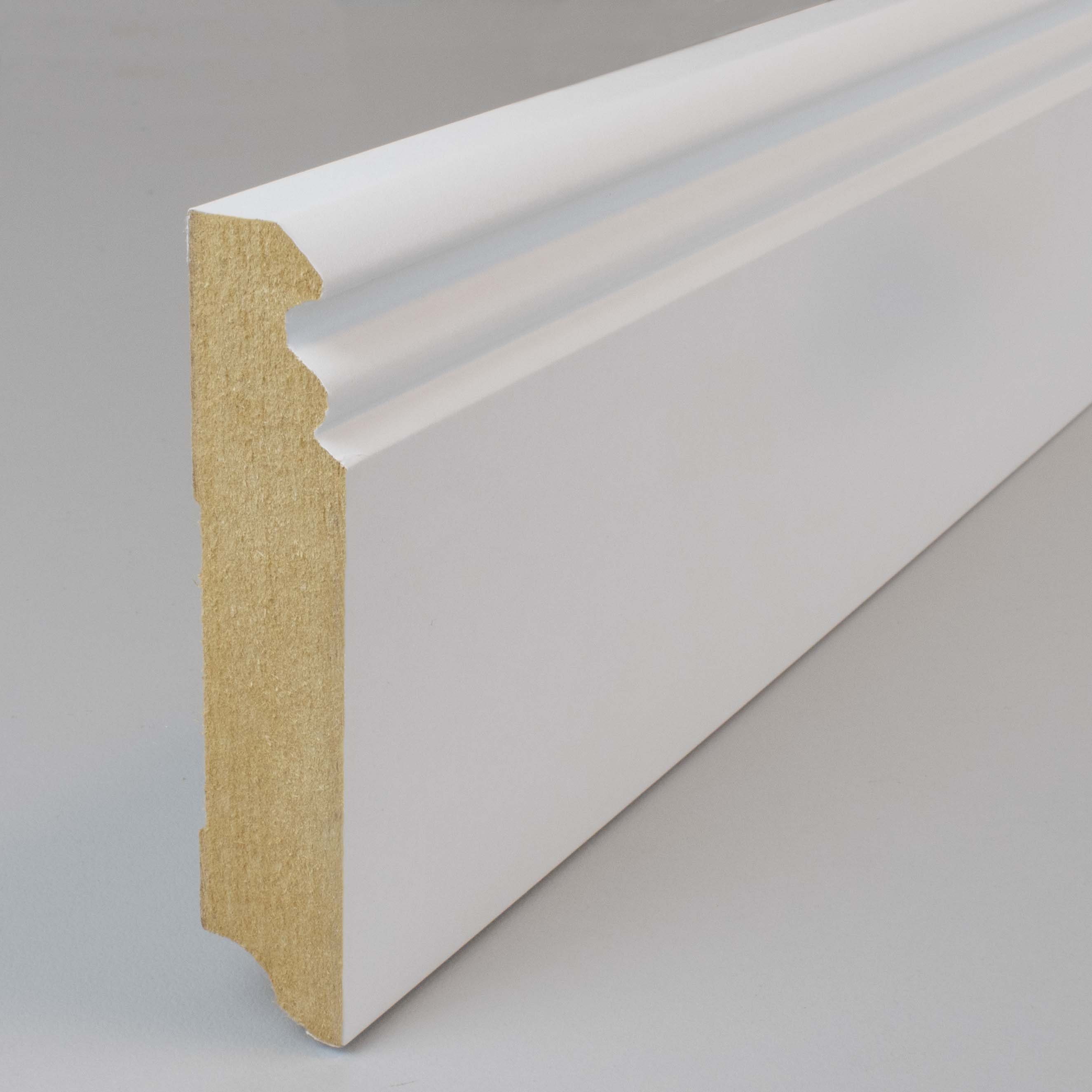 PROVISTON Sockelleisten-Aussenecke 19 x 96 x 400 mm Aussenwinkel MDF-Kern foliert Weiß by PROVISTON, 2-St.