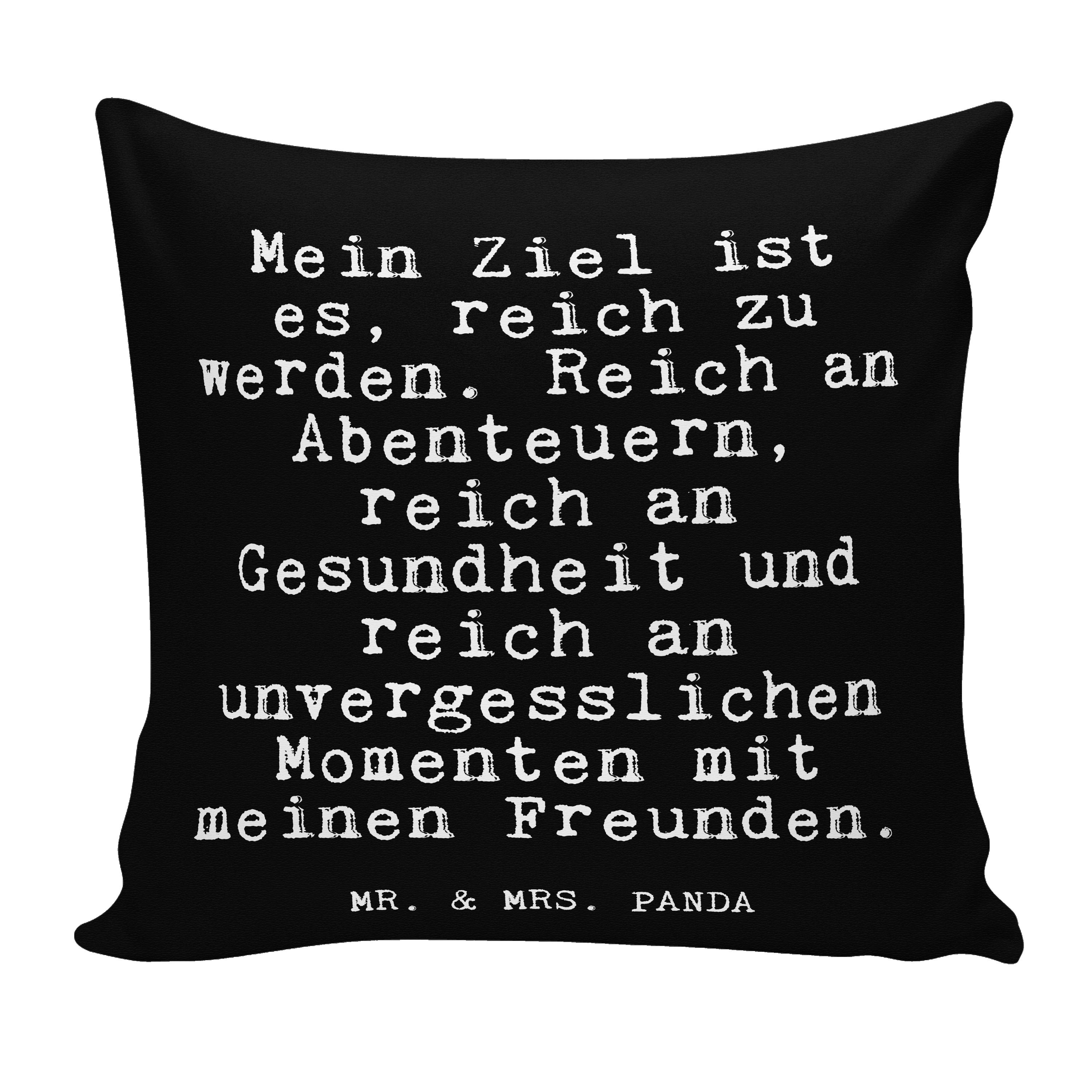 Mr. & Mrs. Panda Dekokissen Mein Ziel ist es,... Schwarz Geschenk